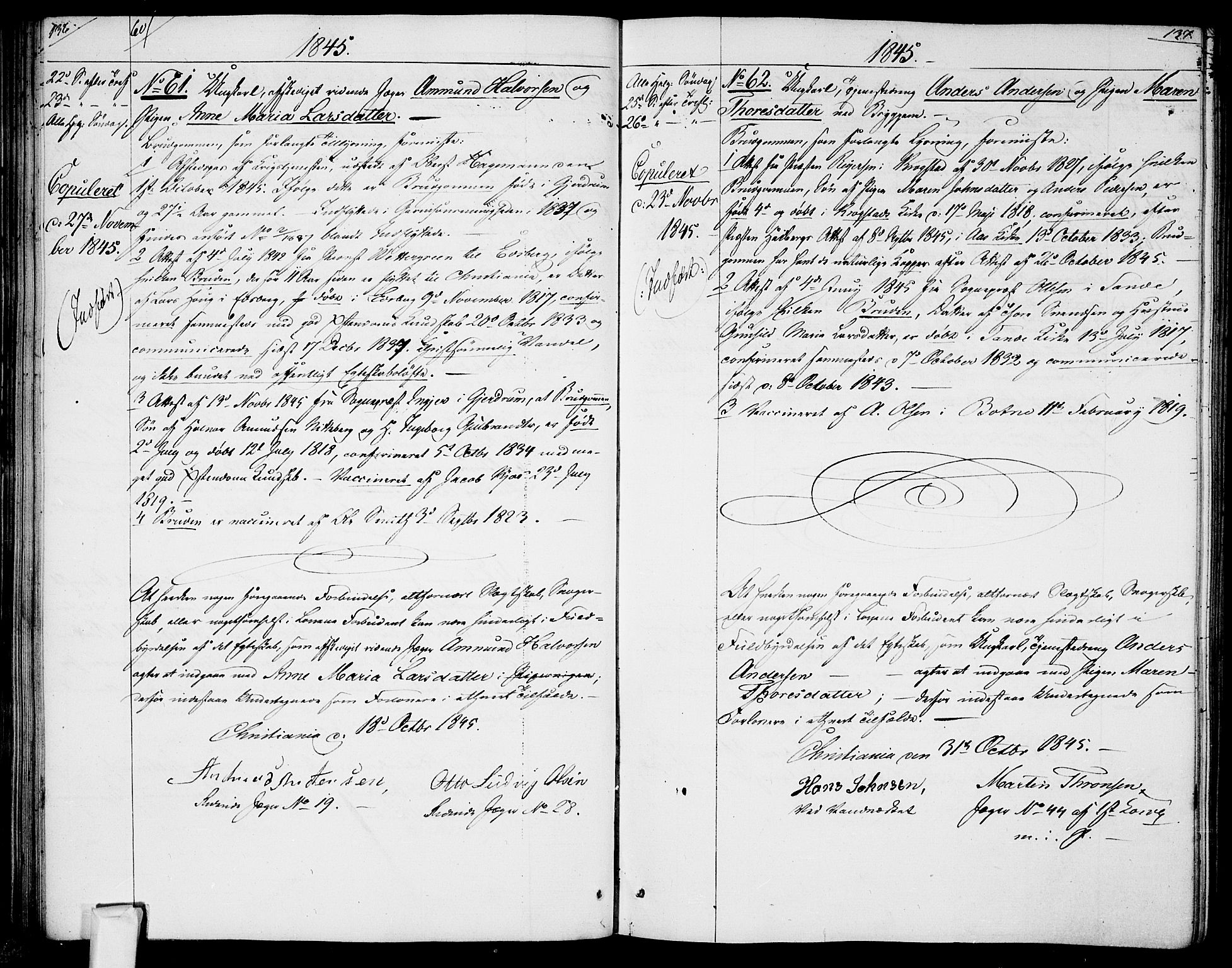 Garnisonsmenigheten Kirkebøker, AV/SAO-A-10846/H/Ha/L0005: Banns register no. I 5, 1844-1856, p. 136-137