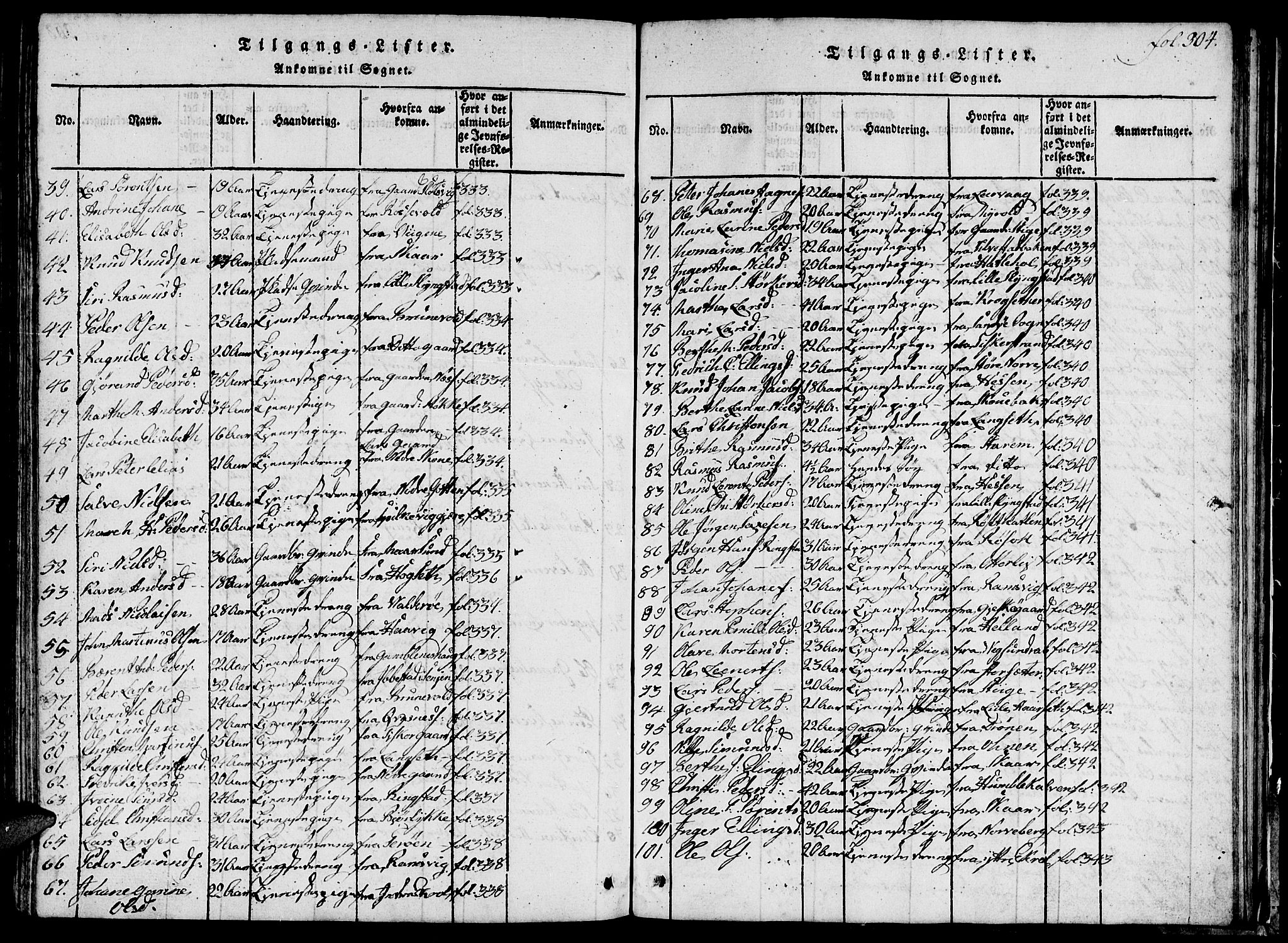 Ministerialprotokoller, klokkerbøker og fødselsregistre - Møre og Romsdal, SAT/A-1454/536/L0506: Parish register (copy) no. 536C01, 1818-1859, p. 304