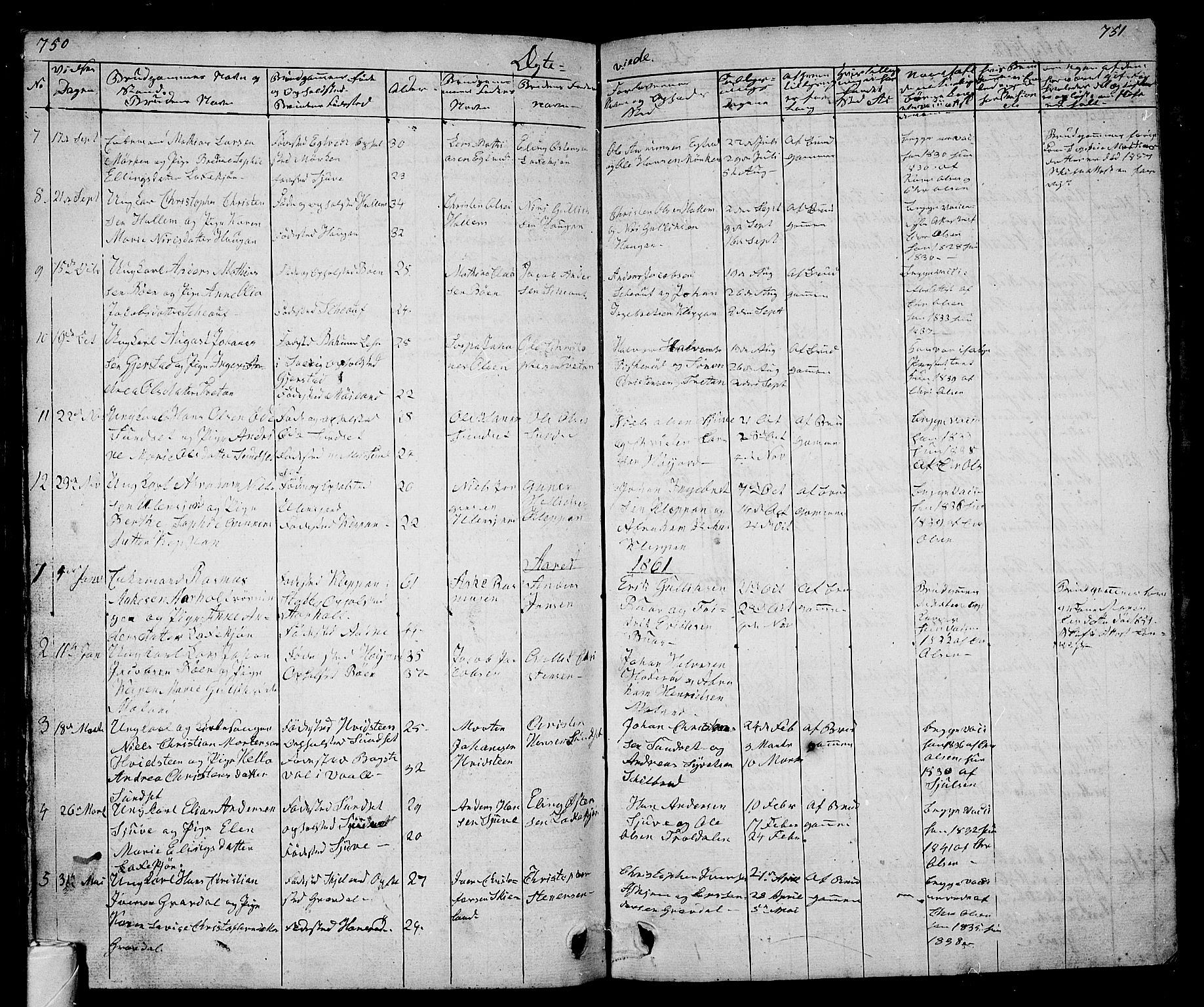 Andebu kirkebøker, AV/SAKO-A-336/G/Ga/L0003: Parish register (copy) no. I 3, 1832-1867, p. 750-751