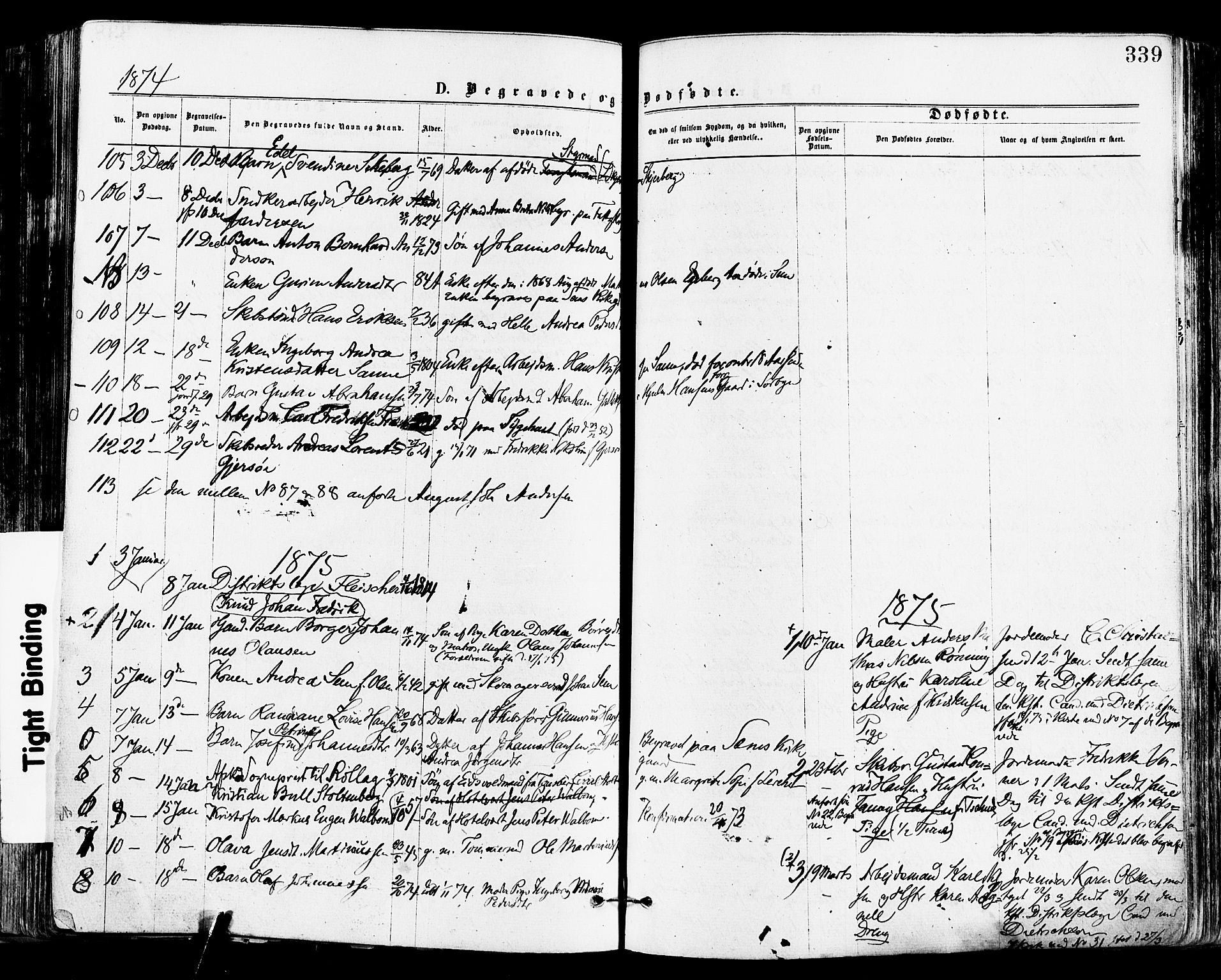 Tønsberg kirkebøker, AV/SAKO-A-330/F/Fa/L0010: Parish register (official) no. I 10, 1874-1880, p. 339