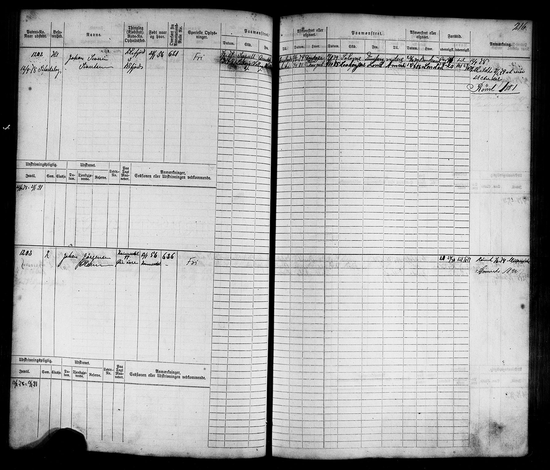 Flekkefjord mønstringskrets, AV/SAK-2031-0018/F/Fb/L0009: Hovedrulle nr 771-1533, Æ-6, 1868-1900, p. 225