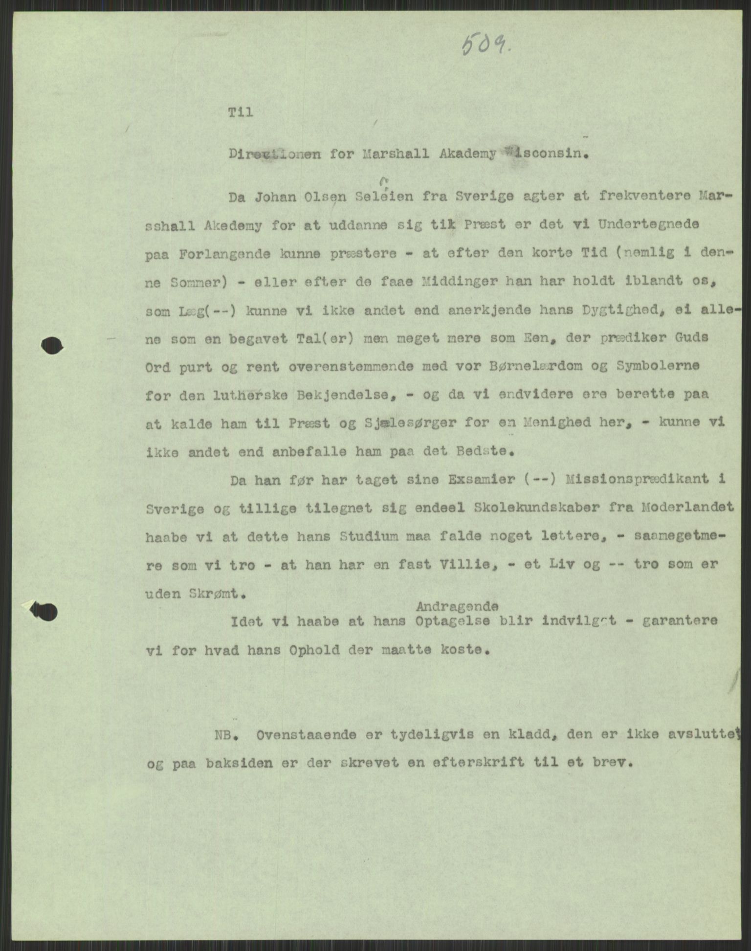 Samlinger til kildeutgivelse, Amerikabrevene, AV/RA-EA-4057/F/L0037: Arne Odd Johnsens amerikabrevsamling I, 1855-1900, p. 1143