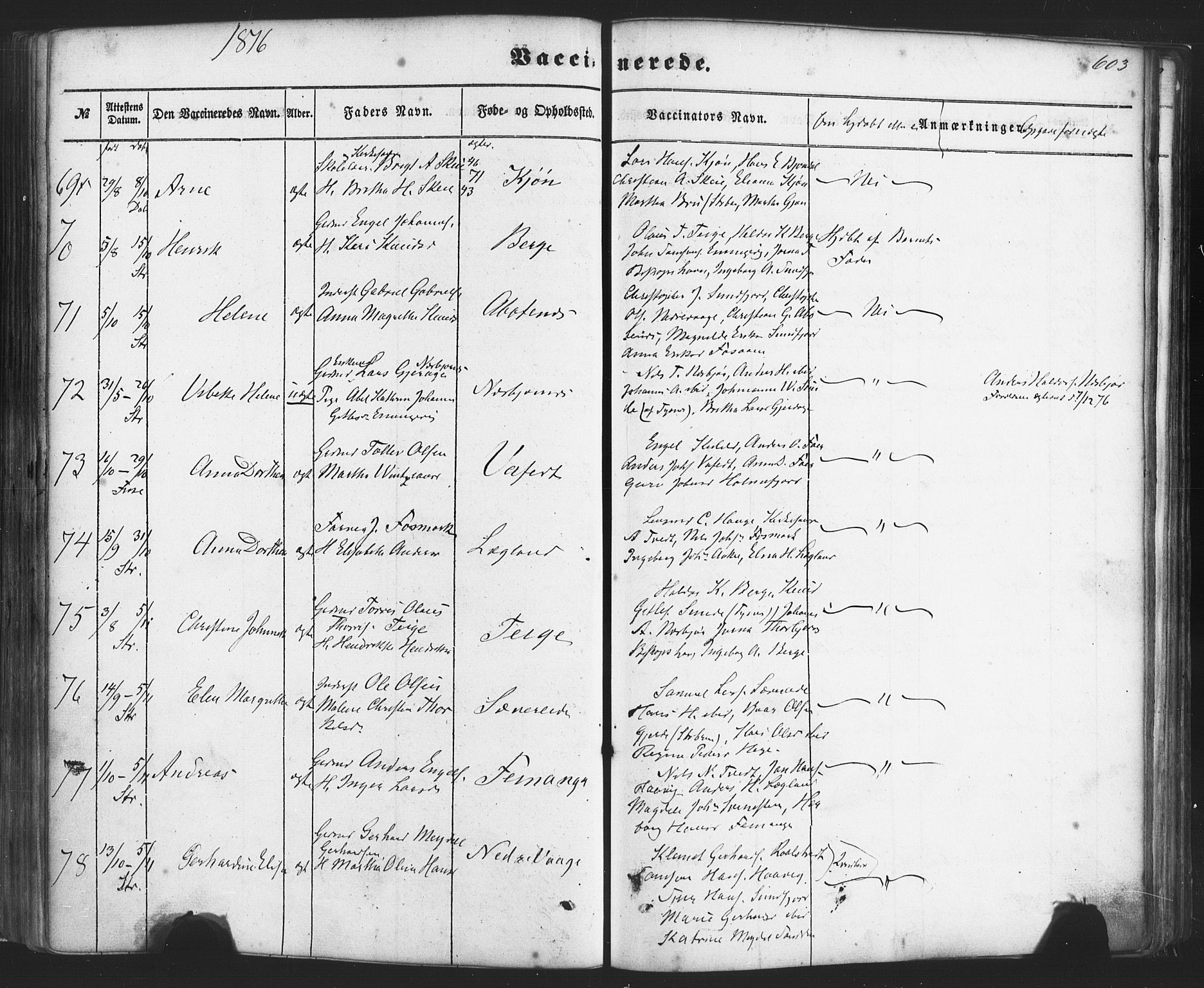 Fusa sokneprestembete, AV/SAB-A-75401/H/Haa: Parish register (official) no. A 1II, 1855-1879, p. 603