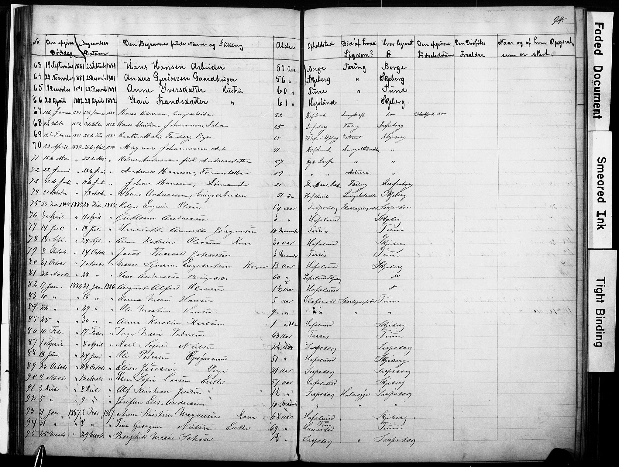 Sarpsborg metodistkirke, SAO/PAO-0233/A/L0002: Dissenter register no. 2, 1856-1890, p. 94