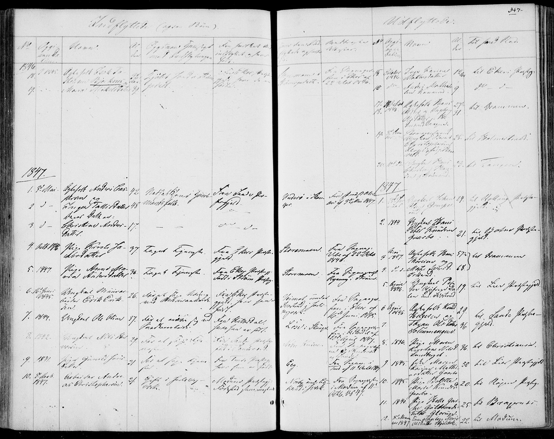 Skoger kirkebøker, SAKO/A-59/F/Fa/L0003: Parish register (official) no. I 3, 1842-1861, p. 347
