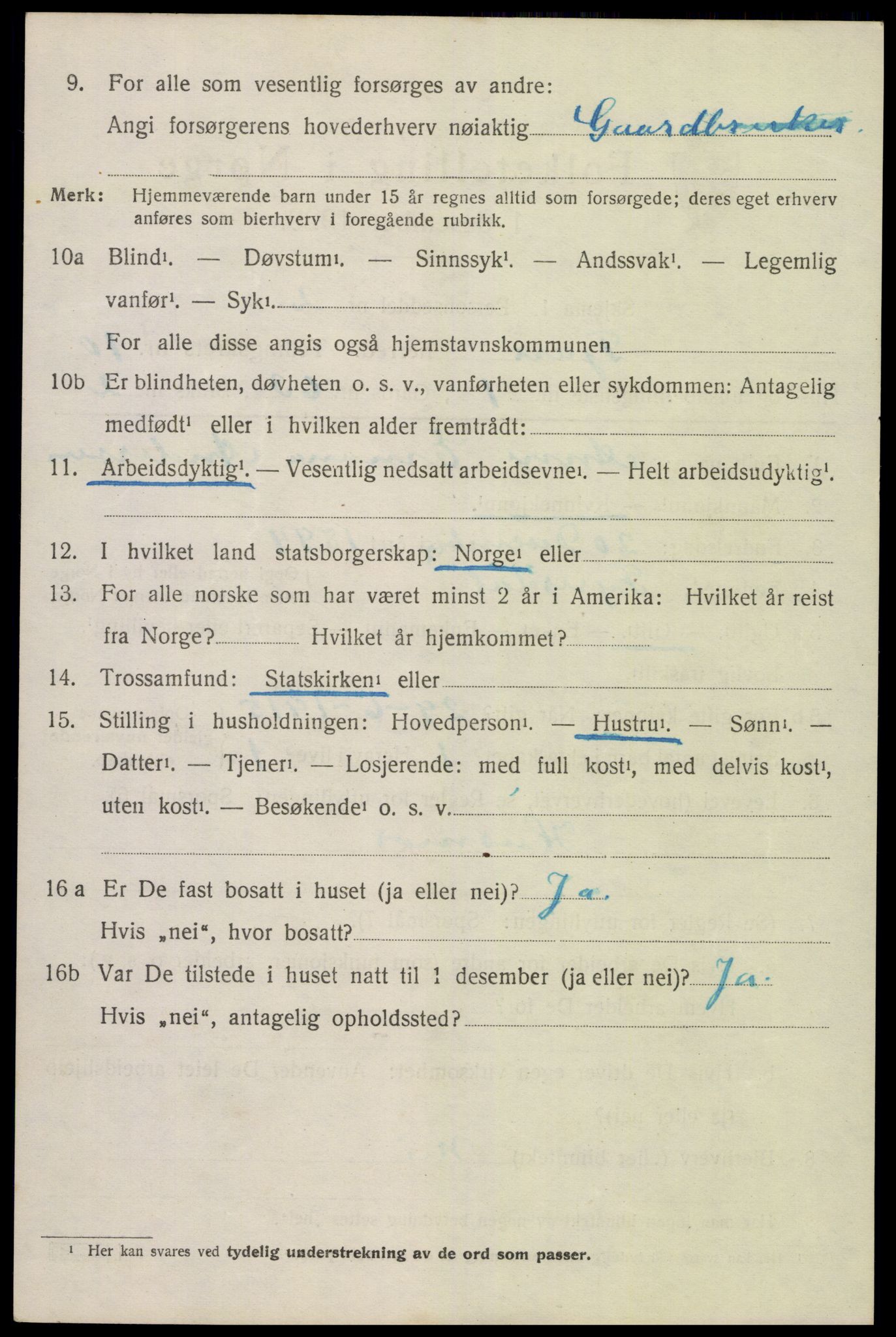 SAK, 1920 census for Fjære, 1920, p. 11394