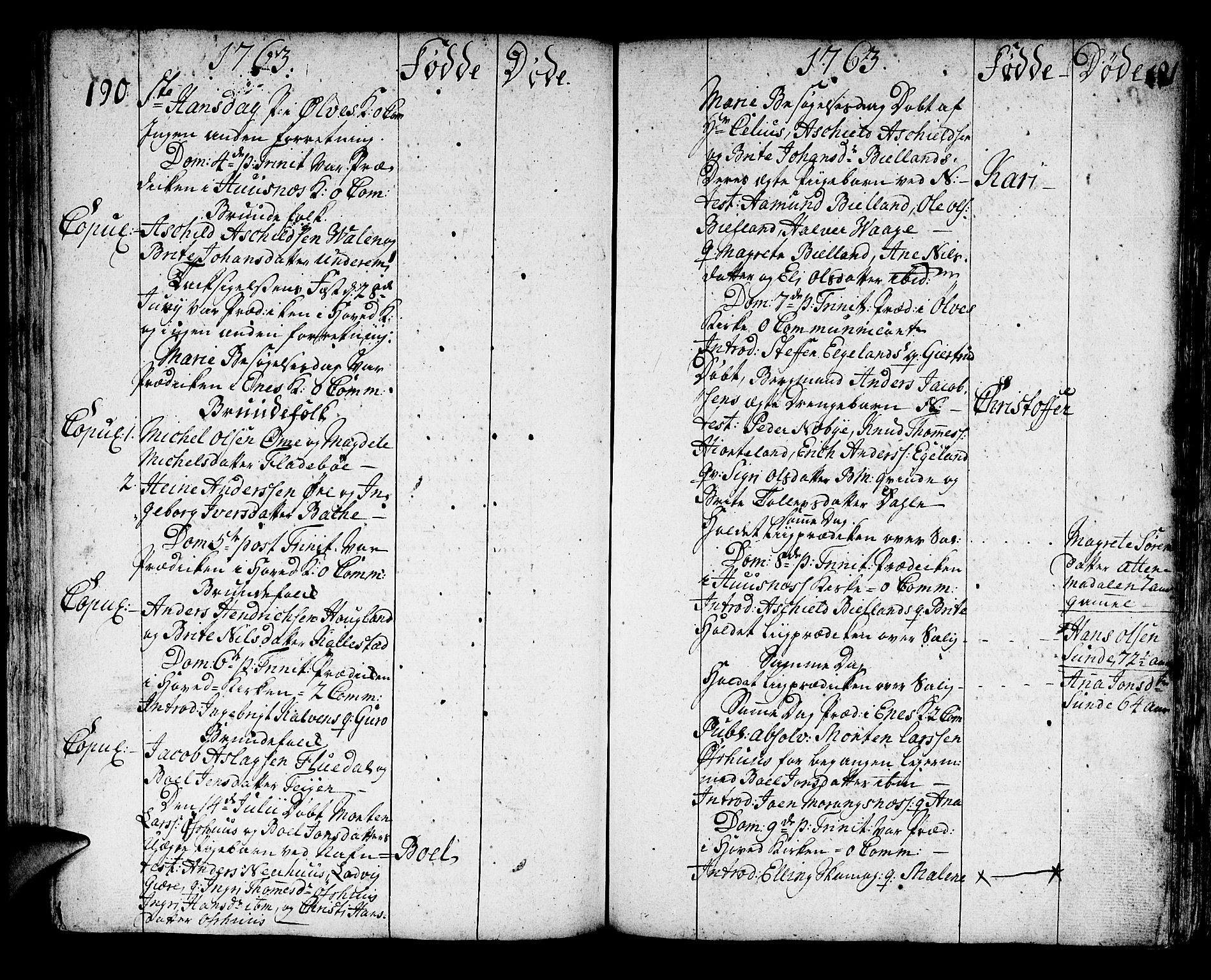 Kvinnherad sokneprestembete, SAB/A-76401/H/Haa: Parish register (official) no. A 3, 1754-1777, p. 190-191