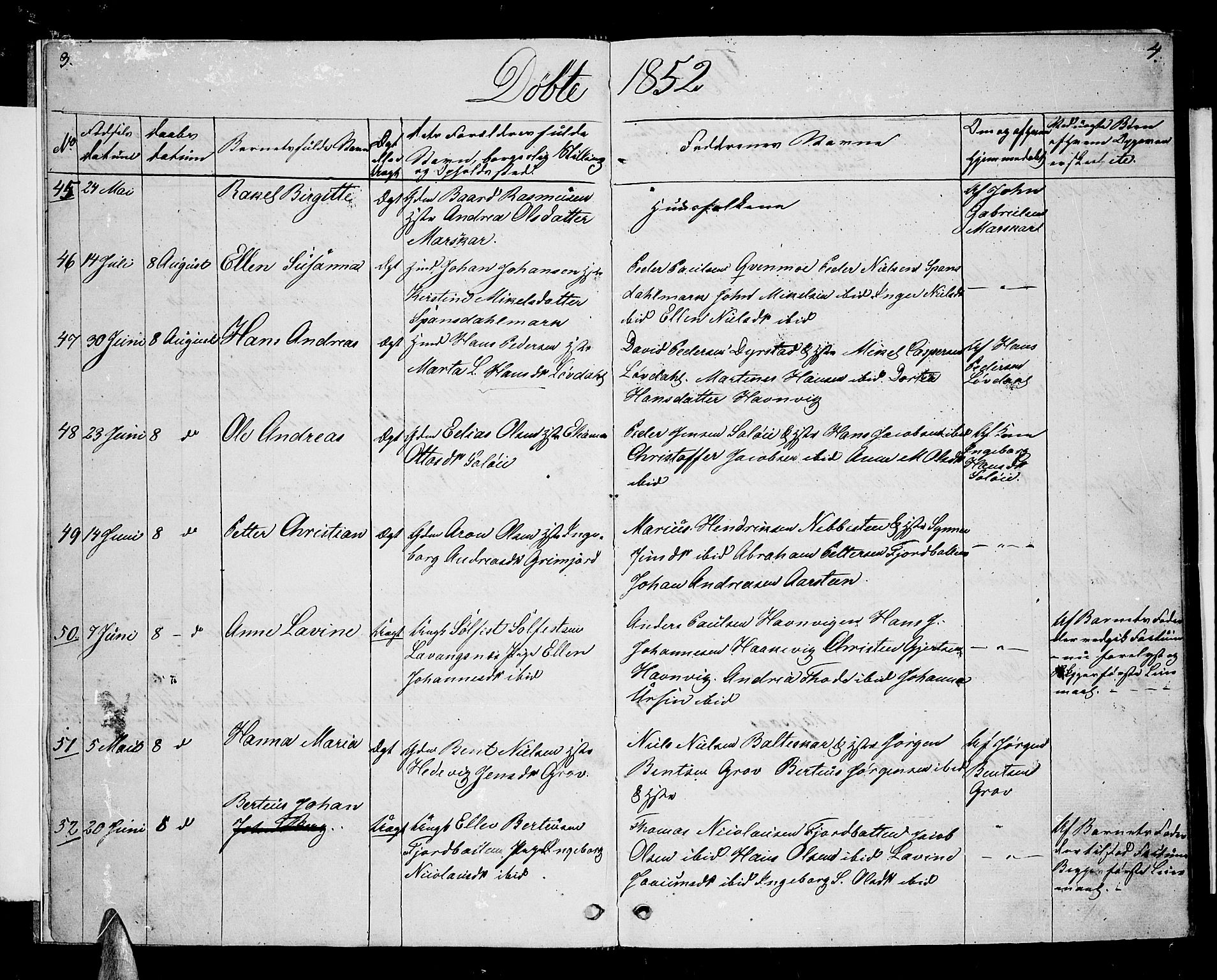 Ibestad sokneprestembete, SATØ/S-0077/H/Ha/Hab/L0004klokker: Parish register (copy) no. 4, 1852-1860, p. 3-4
