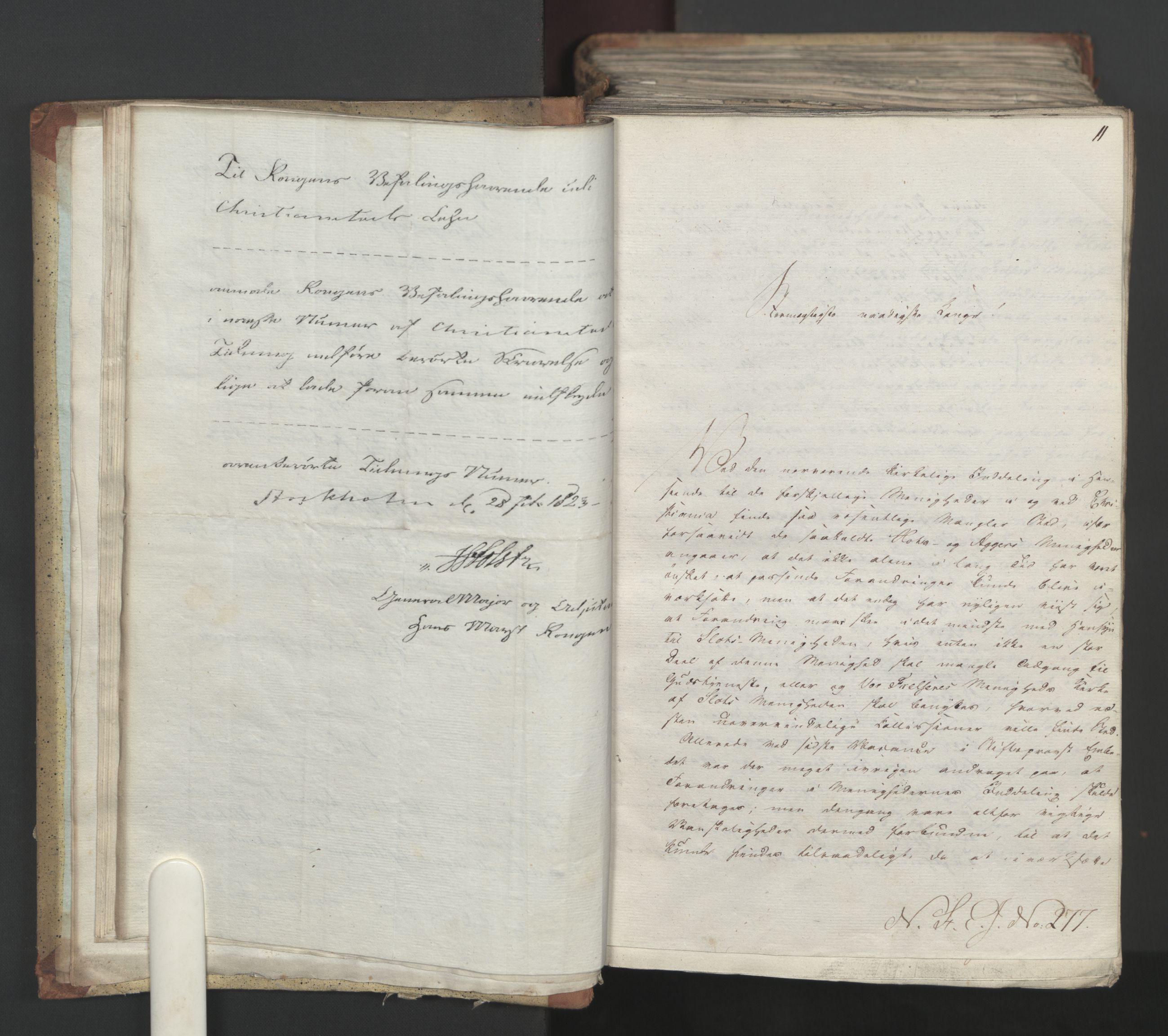 Statsrådsavdelingen i Stockholm, AV/RA-S-1003/D/Da/L0034: Regjeringsinnstillinger nr. 275-540, 1823, p. 23