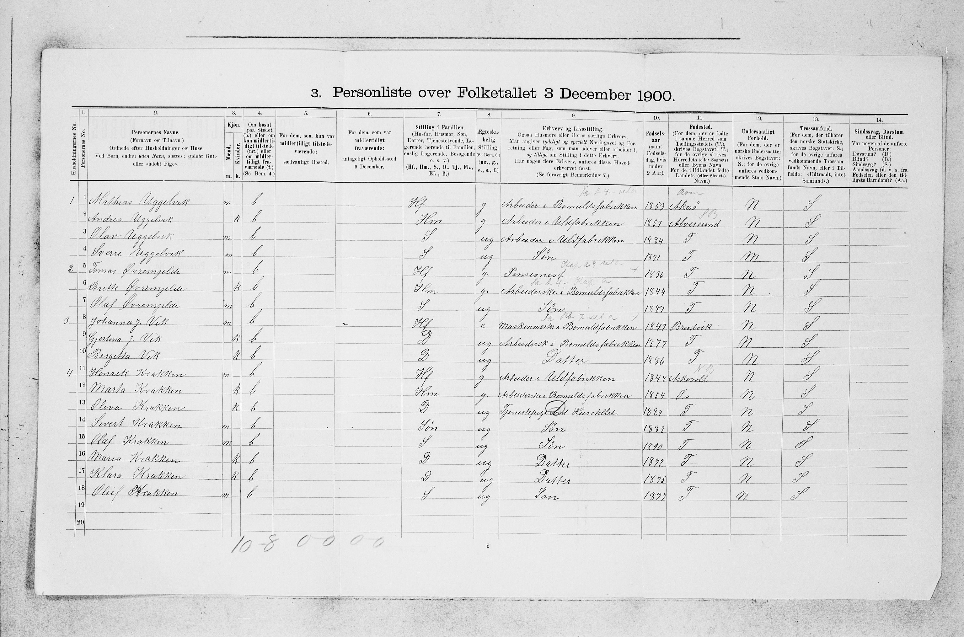 SAB, 1900 census for Haus, 1900, p. 1276