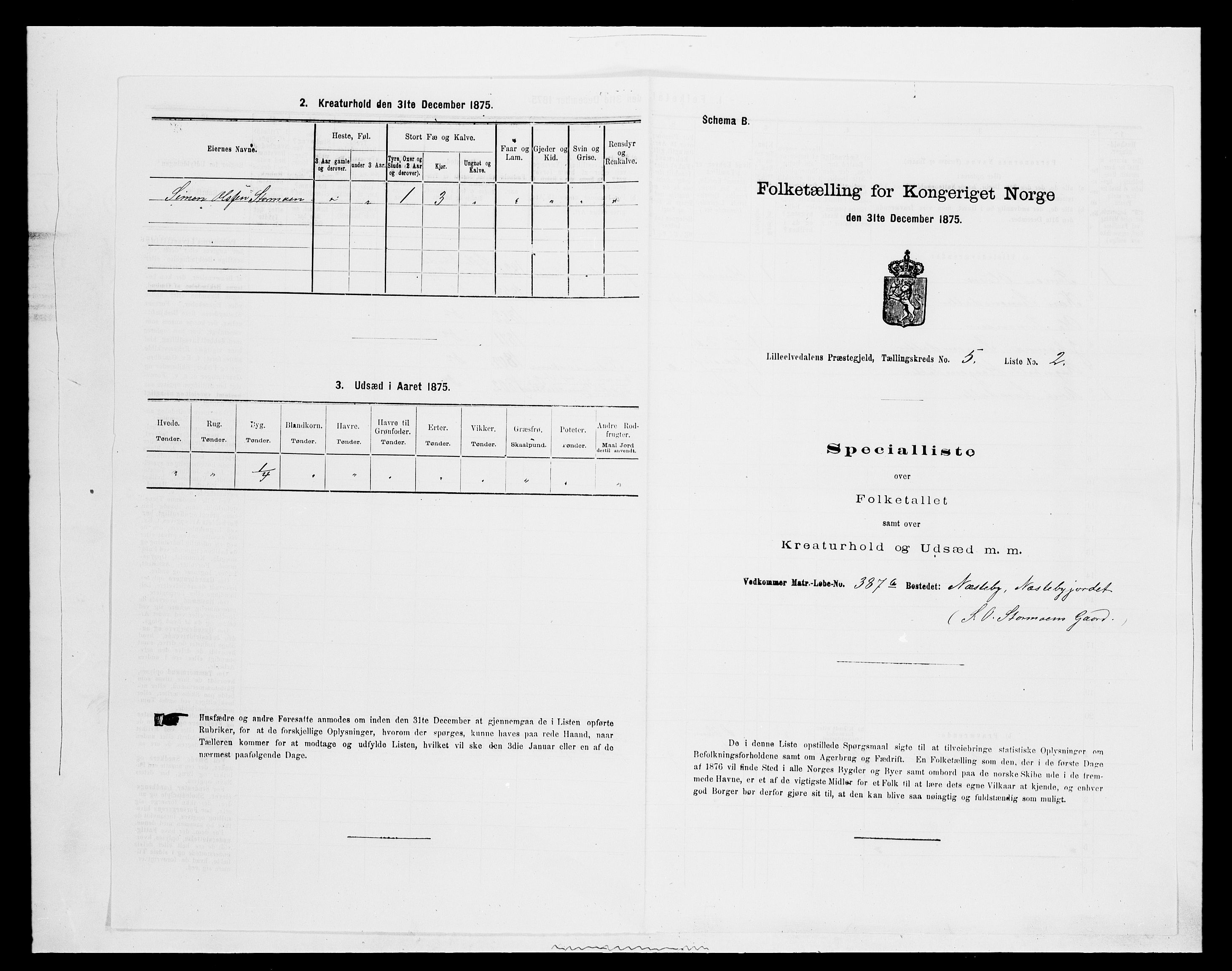 SAH, 1875 census for 0438P Lille Elvedalen, 1875, p. 446