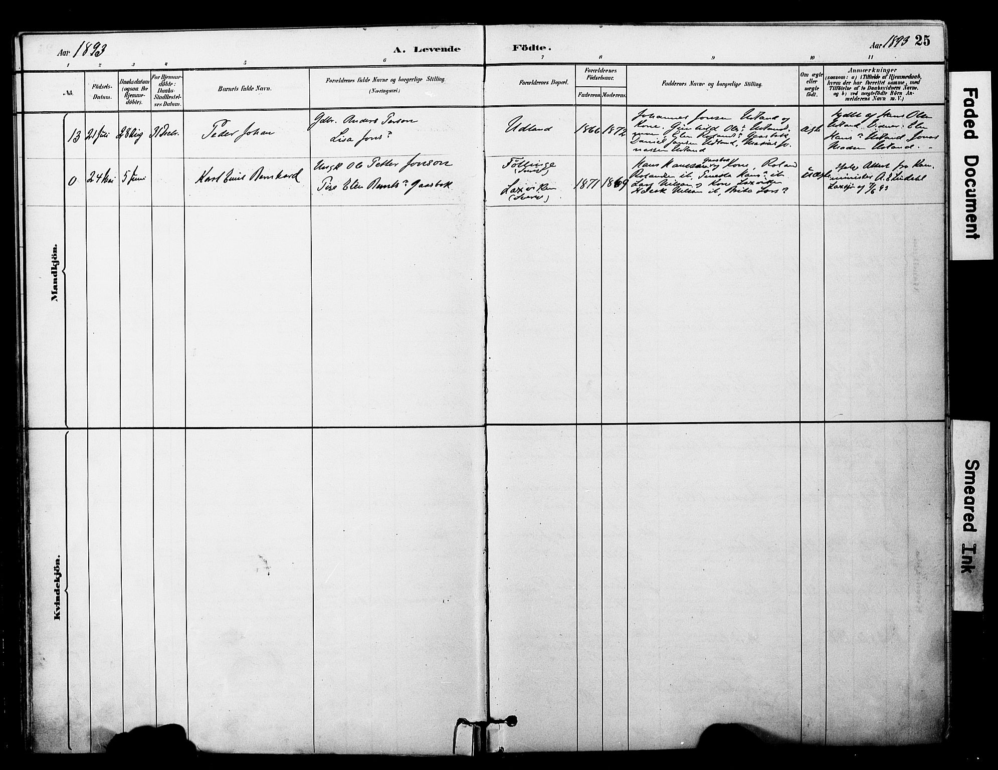 Ministerialprotokoller, klokkerbøker og fødselsregistre - Nord-Trøndelag, AV/SAT-A-1458/757/L0505: Parish register (official) no. 757A01, 1882-1904, p. 25