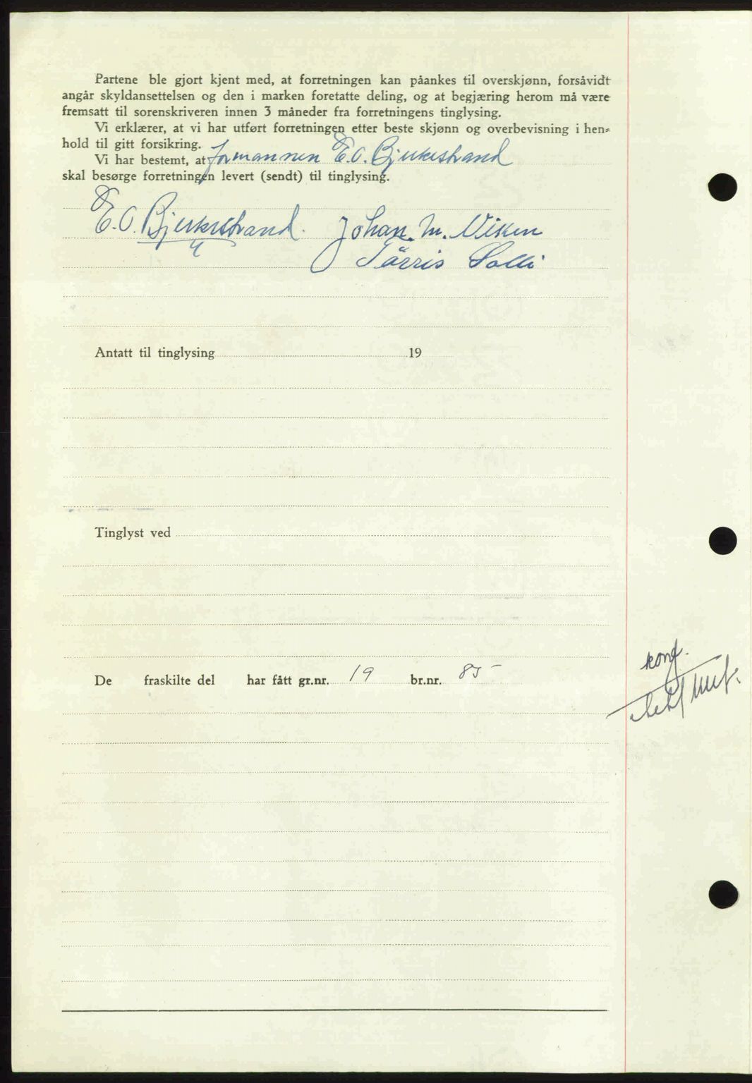 Nordmøre sorenskriveri, AV/SAT-A-4132/1/2/2Ca: Mortgage book no. A109, 1948-1948, Diary no: : 2923/1948