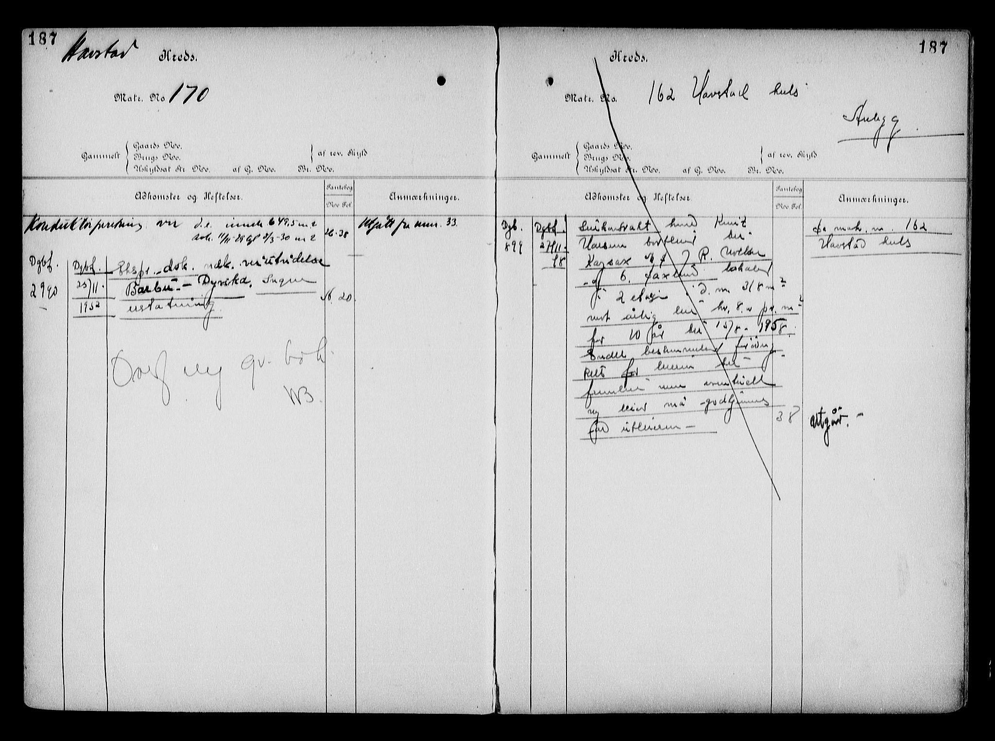 Arendal byfogd, AV/SAK-1222-0001/G/Ga/L0015: Mortgage register no. 13, 1860-1960, p. 187