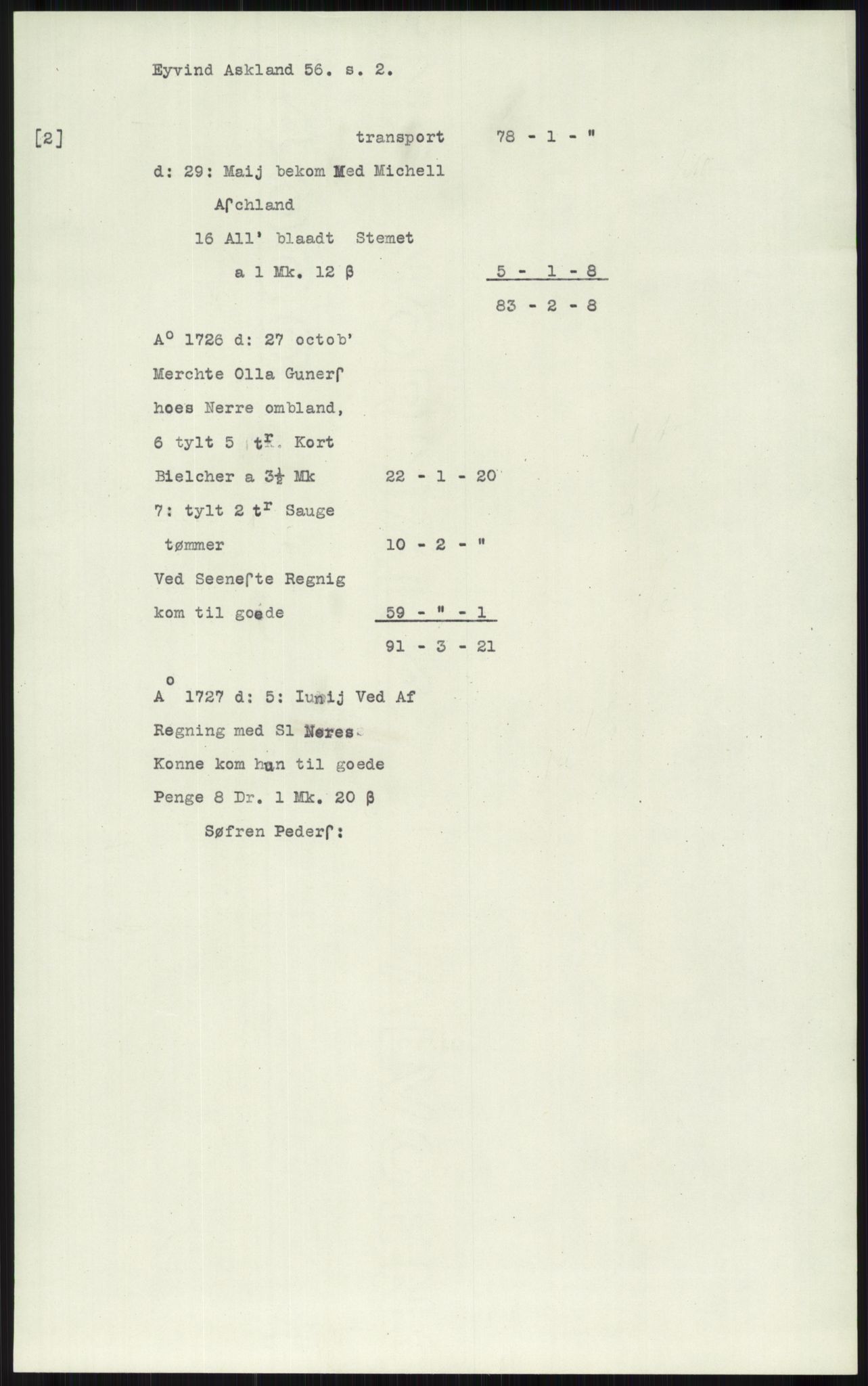 Samlinger til kildeutgivelse, Diplomavskriftsamlingen, AV/RA-EA-4053/H/Ha, p. 309