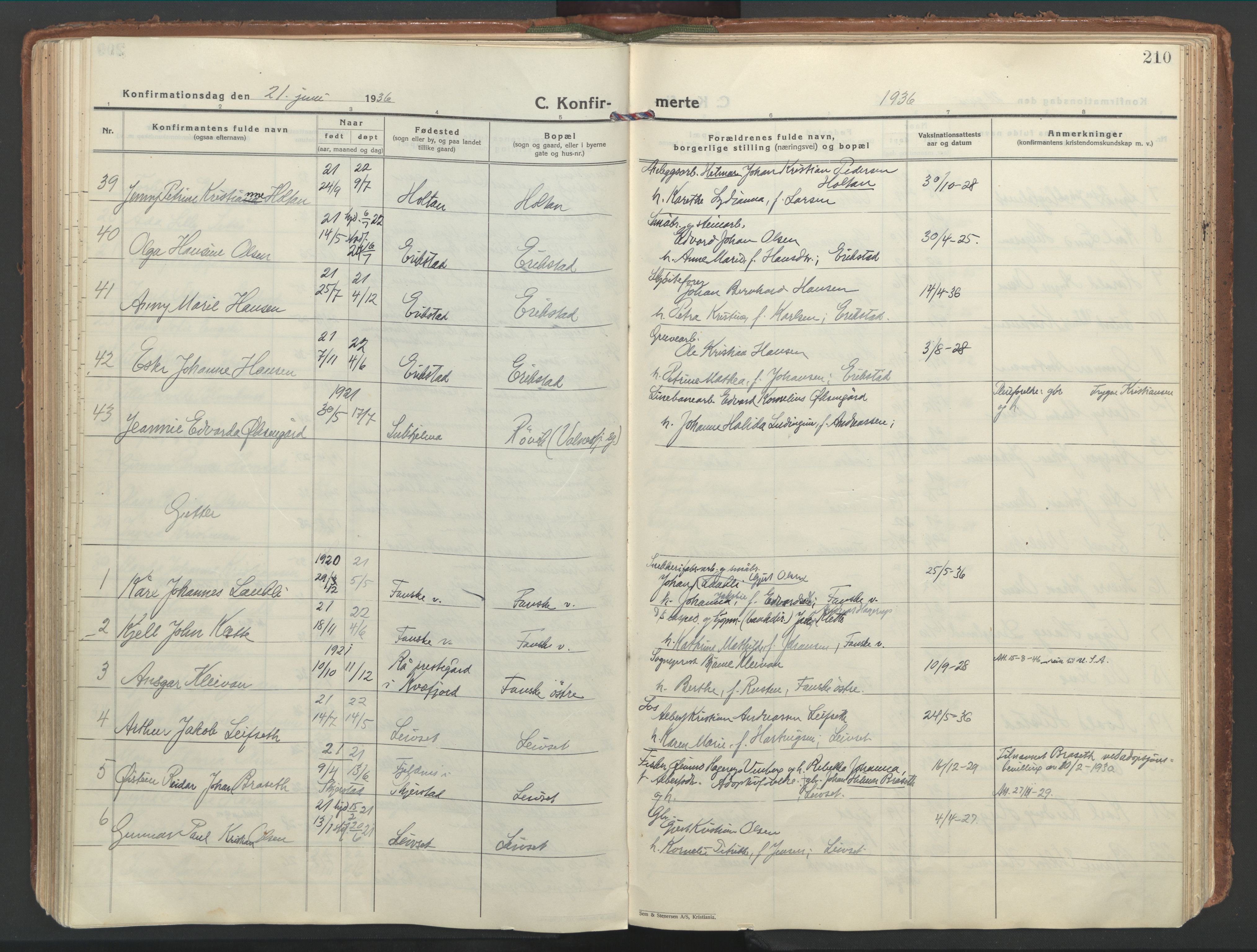 Ministerialprotokoller, klokkerbøker og fødselsregistre - Nordland, AV/SAT-A-1459/849/L0699: Parish register (official) no. 849A10, 1924-1937, p. 210