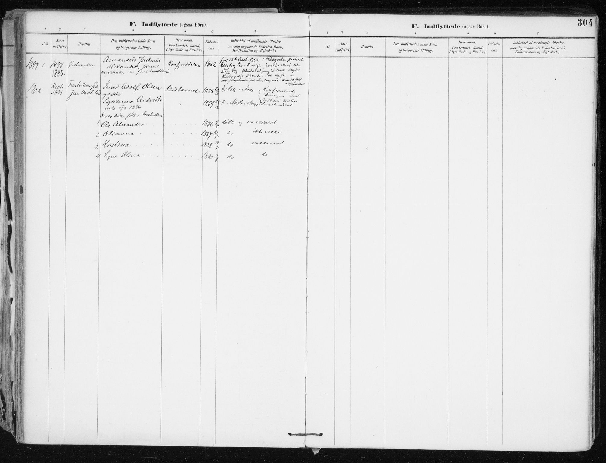 Lyngen sokneprestembete, SATØ/S-1289/H/He/Hea/L0008kirke: Parish register (official) no. 8, 1891-1902, p. 304