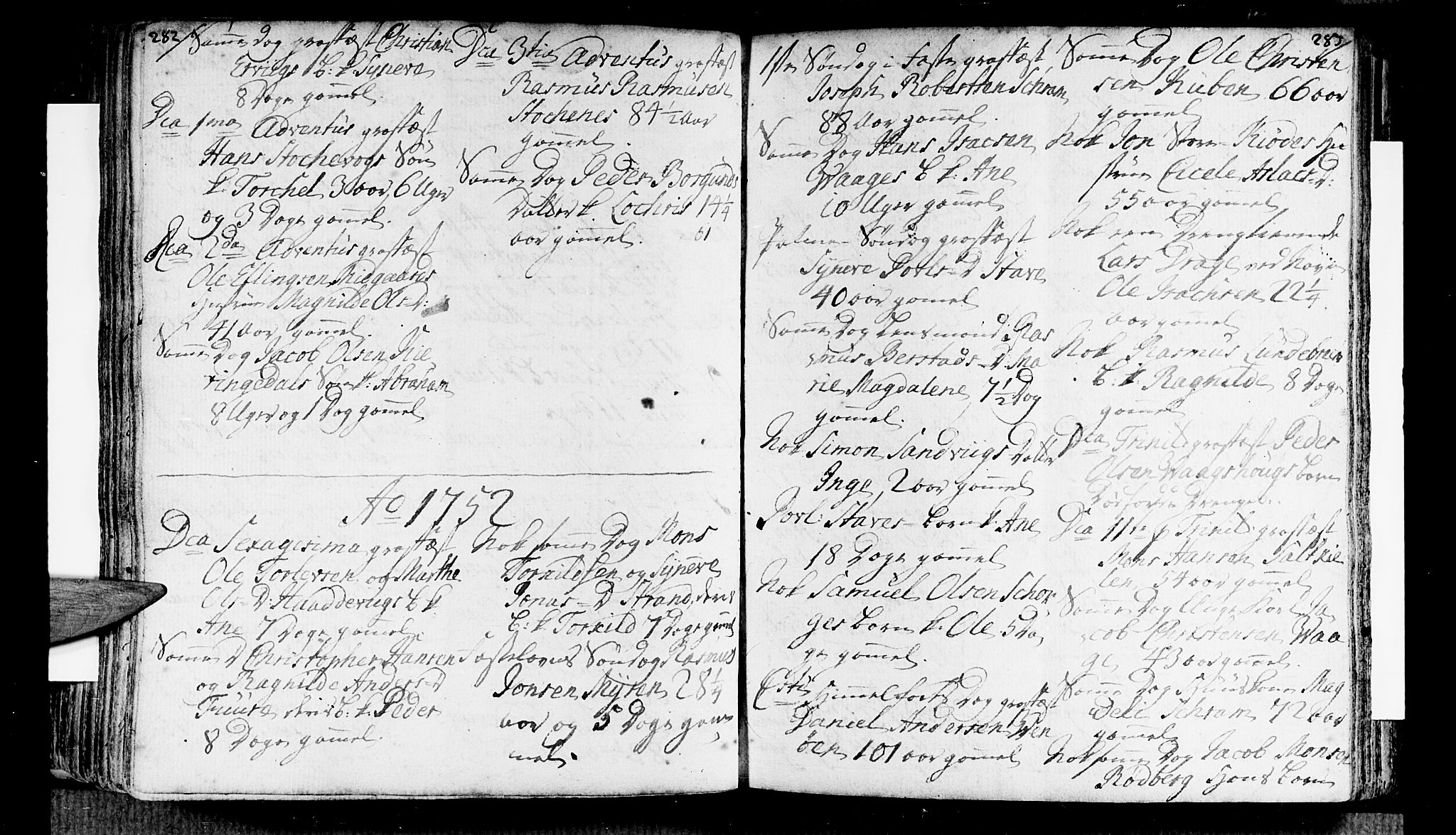 Selje sokneprestembete, AV/SAB-A-99938/H/Ha/Haa/Haaa: Parish register (official) no. A 4, 1743-1759, p. 282-283