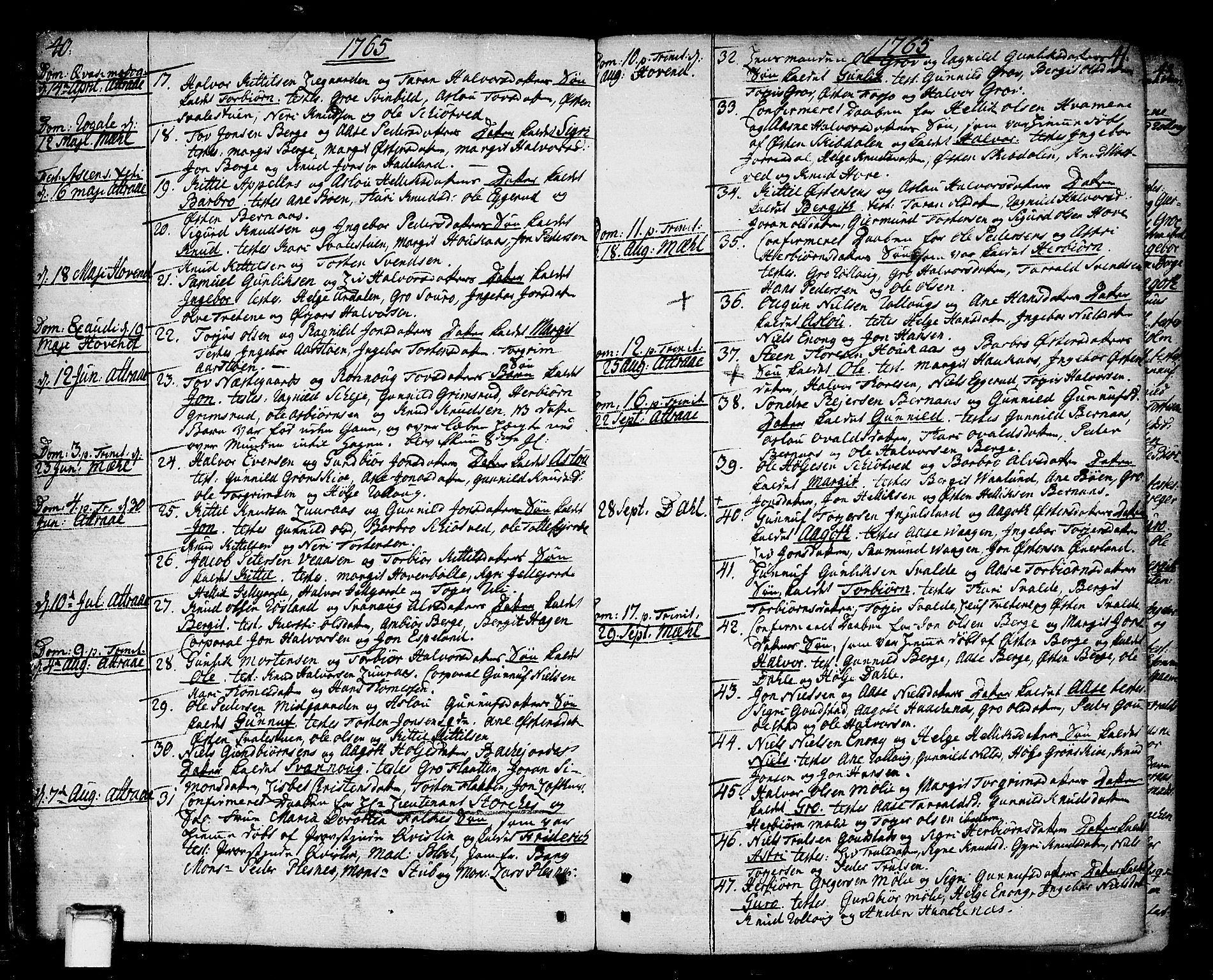Tinn kirkebøker, SAKO/A-308/F/Fa/L0002: Parish register (official) no. I 2, 1757-1810, p. 40-41