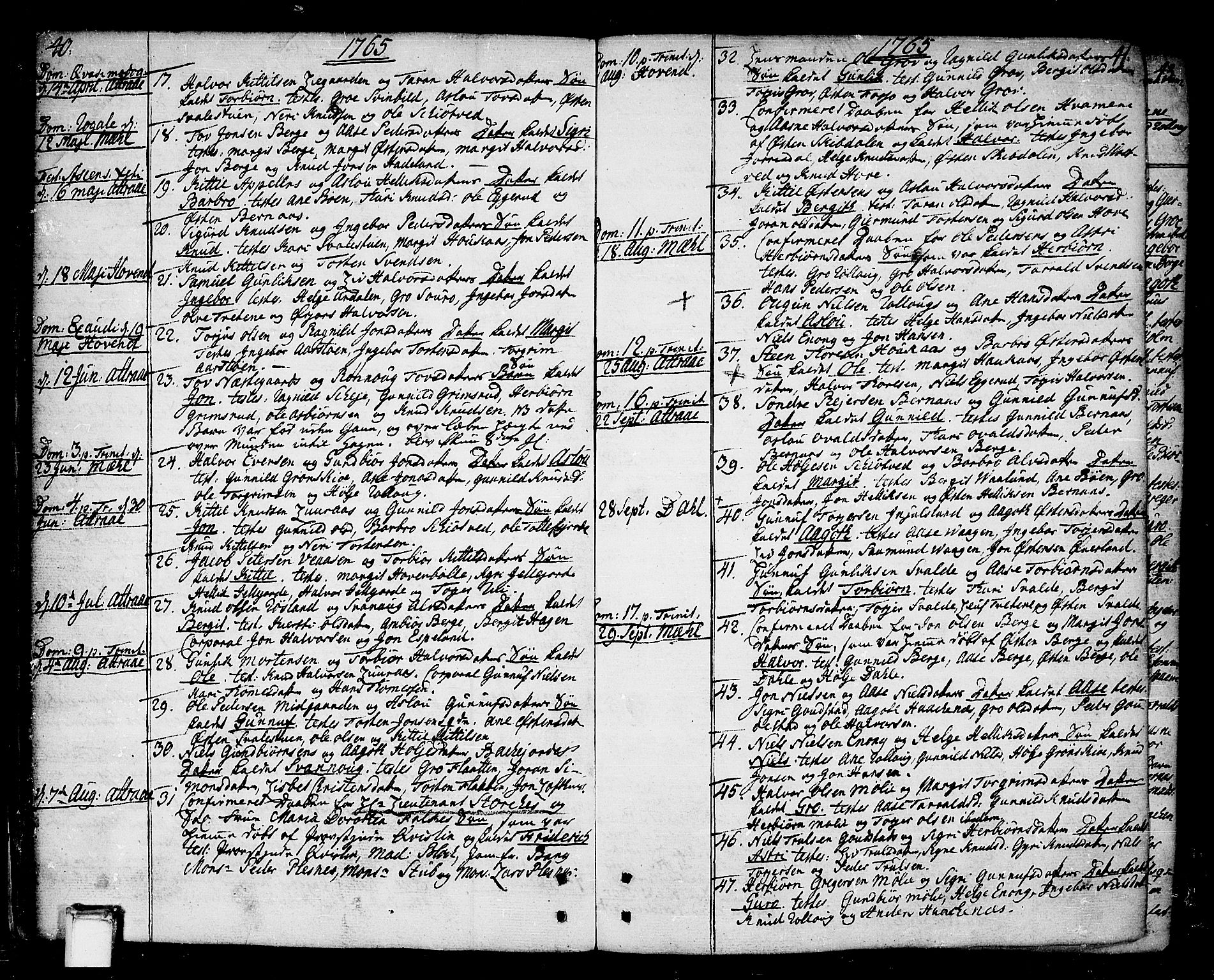 Tinn kirkebøker, AV/SAKO-A-308/F/Fa/L0002: Parish register (official) no. I 2, 1757-1810, p. 40-41