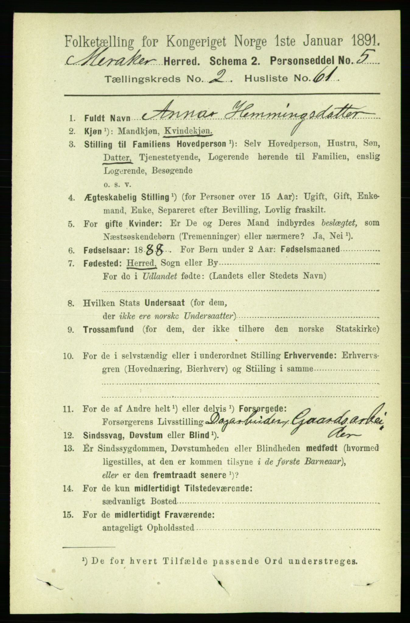 RA, 1891 census for 1711 Meråker, 1891, p. 1028
