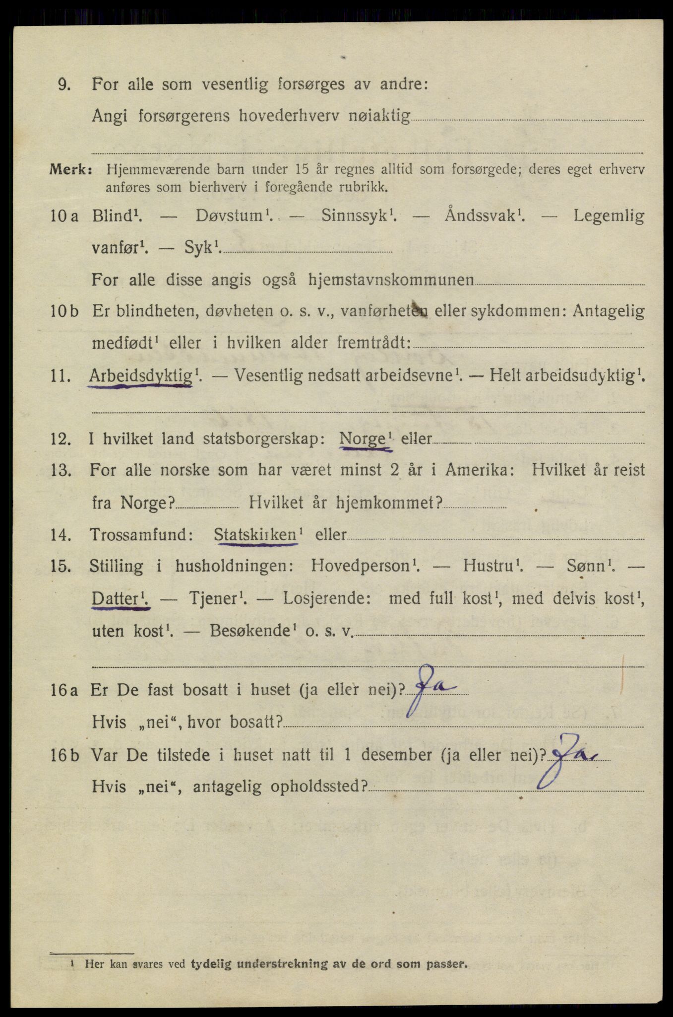 SAKO, 1920 census for Stathelle, 1920, p. 540