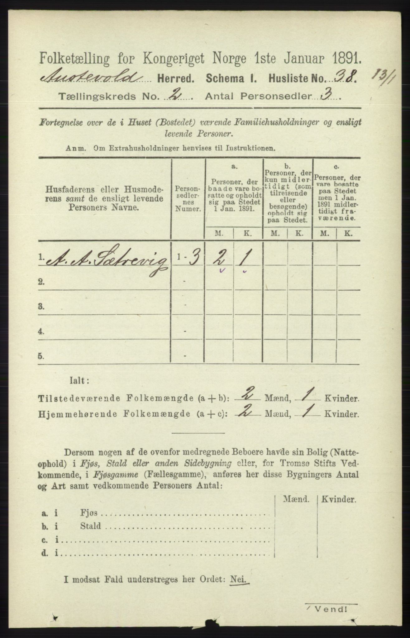 RA, 1891 census for 1244 Austevoll, 1891, p. 603