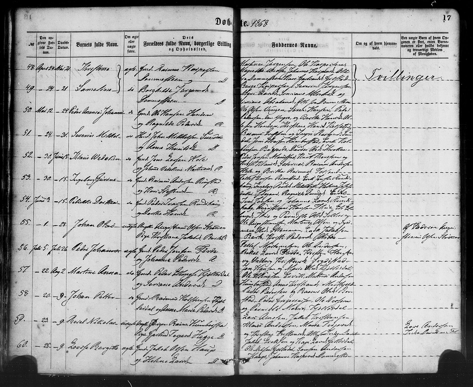 Davik sokneprestembete, SAB/A-79701/H/Haa/Haaa/L0006: Parish register (official) no. A 6, 1867-1881, p. 17