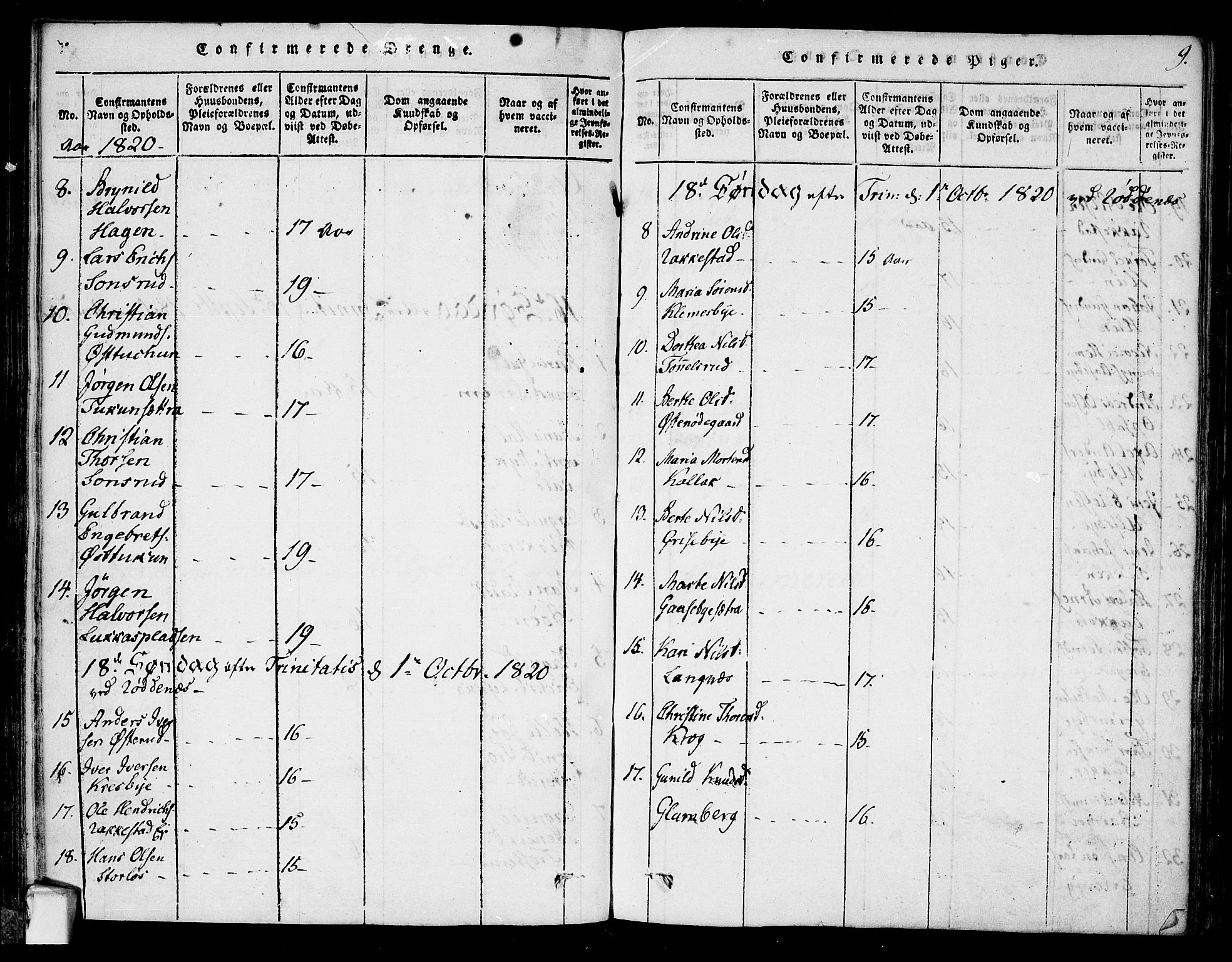 Rødenes prestekontor Kirkebøker, AV/SAO-A-2005/F/Fa/L0004: Parish register (official) no. I 4, 1814-1838, p. 9