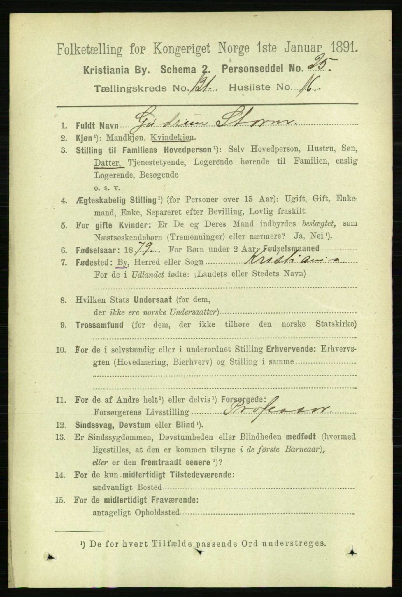 RA, 1891 census for 0301 Kristiania, 1891, p. 71165