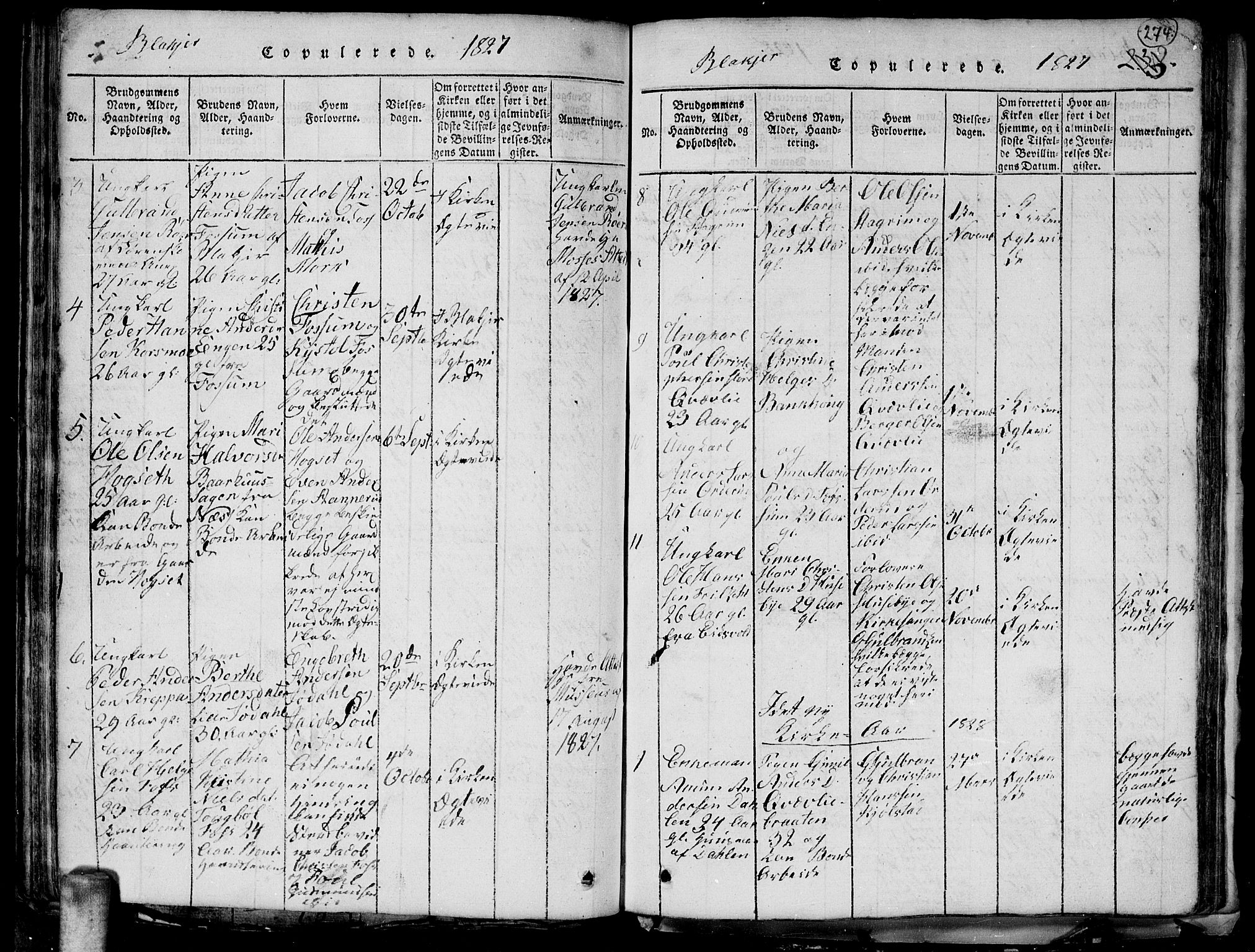 Aurskog prestekontor Kirkebøker, SAO/A-10304a/G/Ga/L0001: Parish register (copy) no. I 1, 1814-1829, p. 274