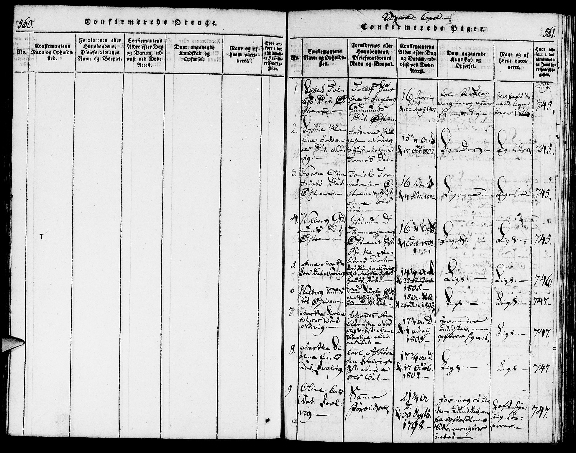 Torvastad sokneprestkontor, SAST/A -101857/H/Ha/Haa/L0003: Parish register (official) no. A 3 /2, 1817-1837, p. 560-561