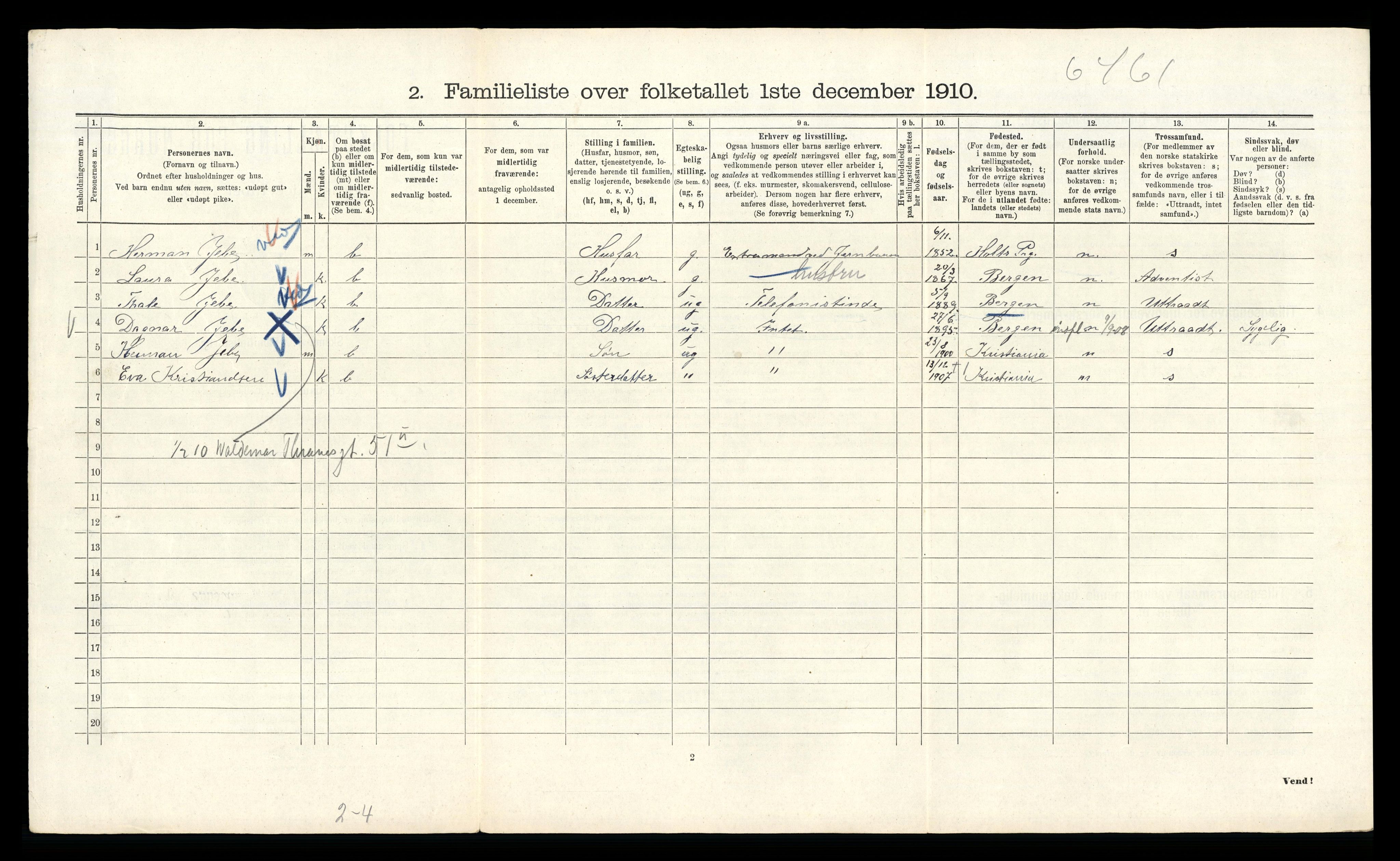 RA, 1910 census for Kristiania, 1910, p. 51118