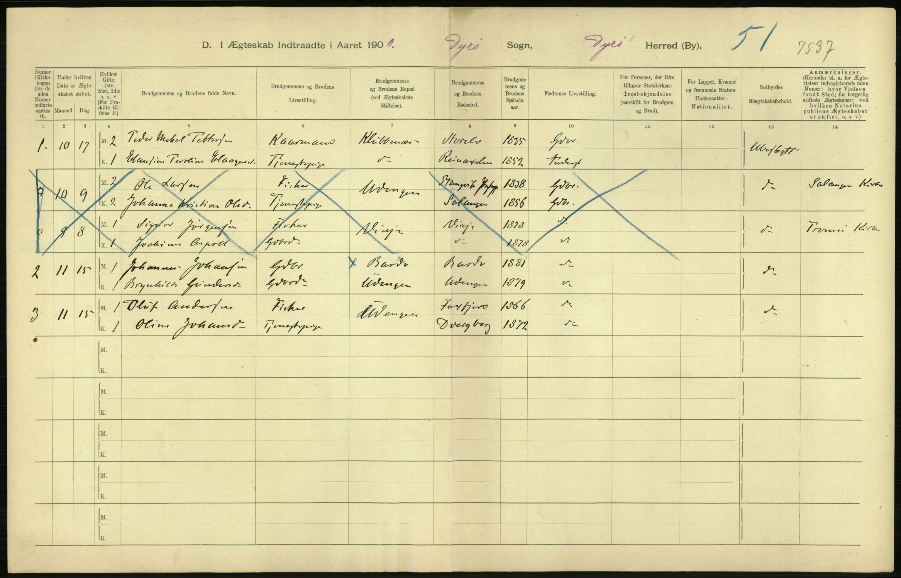 Statistisk sentralbyrå, Sosiodemografiske emner, Befolkning, AV/RA-S-2228/D/Df/Dfa/Dfaa/L0021: Tromsø amt: Fødte, gifte, døde., 1903, p. 334