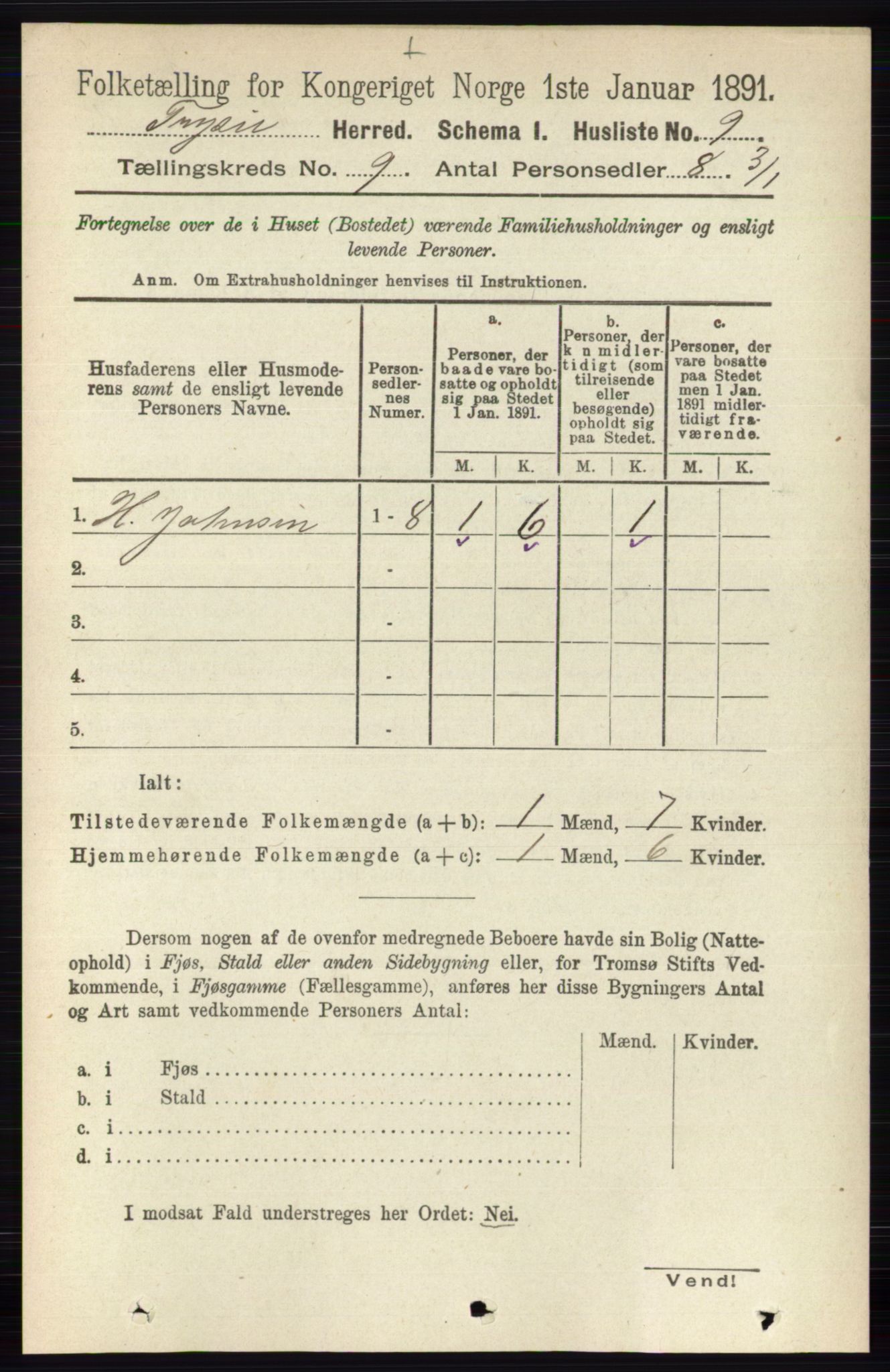 RA, 1891 census for 0428 Trysil, 1891, p. 4103