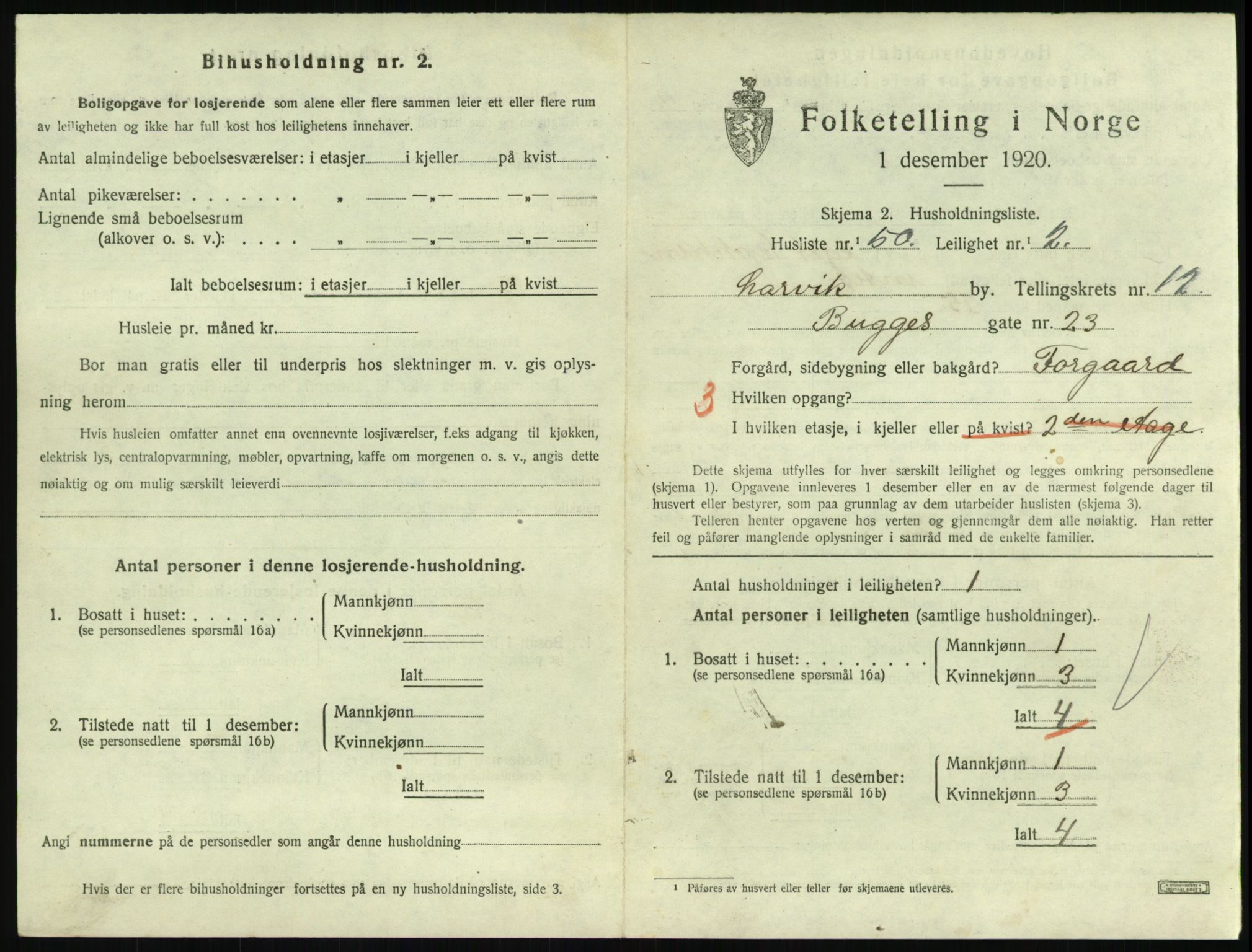 SAKO, 1920 census for Larvik, 1920, p. 8560