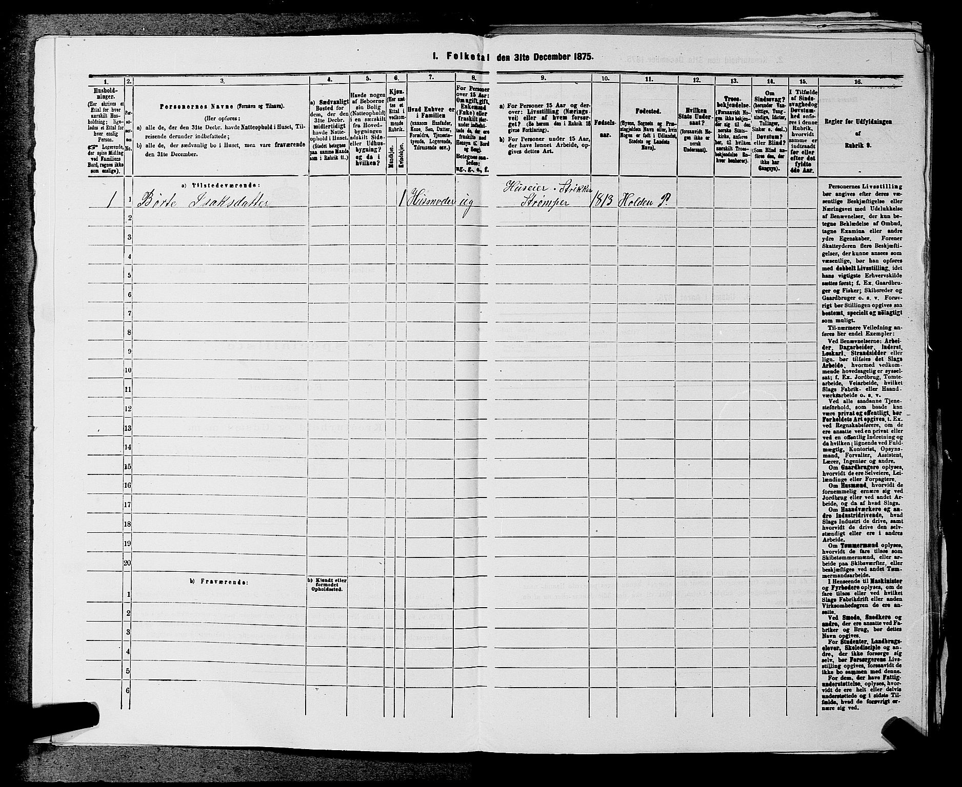 SAKO, 1875 census for 0819P Holla, 1875, p. 611