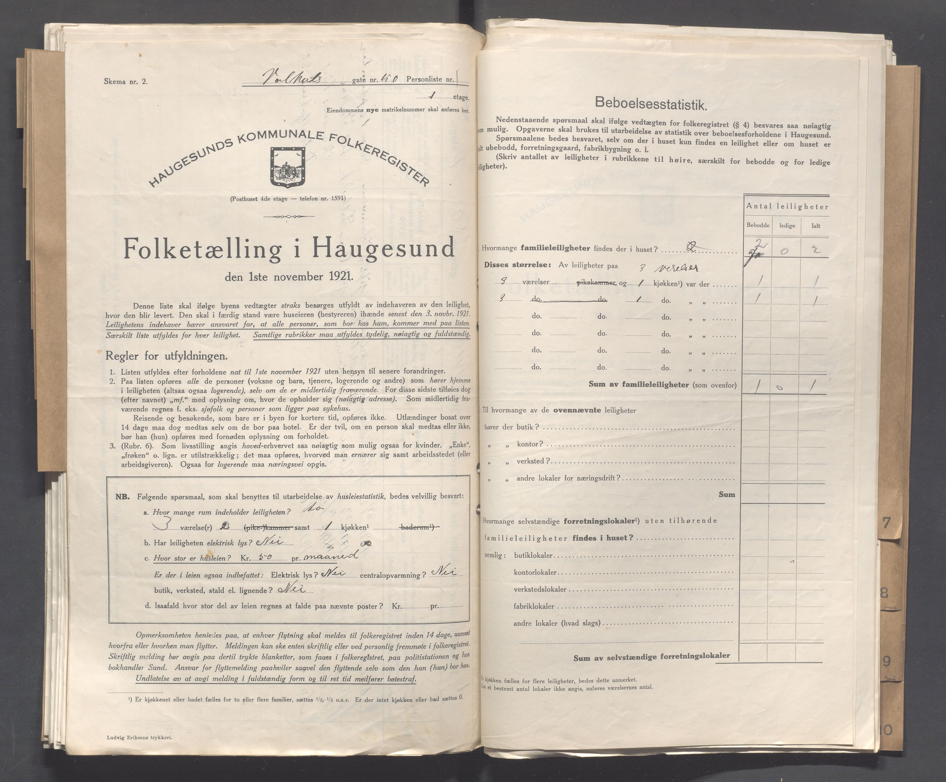 IKAR, Local census 1.11.1921 for Haugesund, 1921, p. 5494