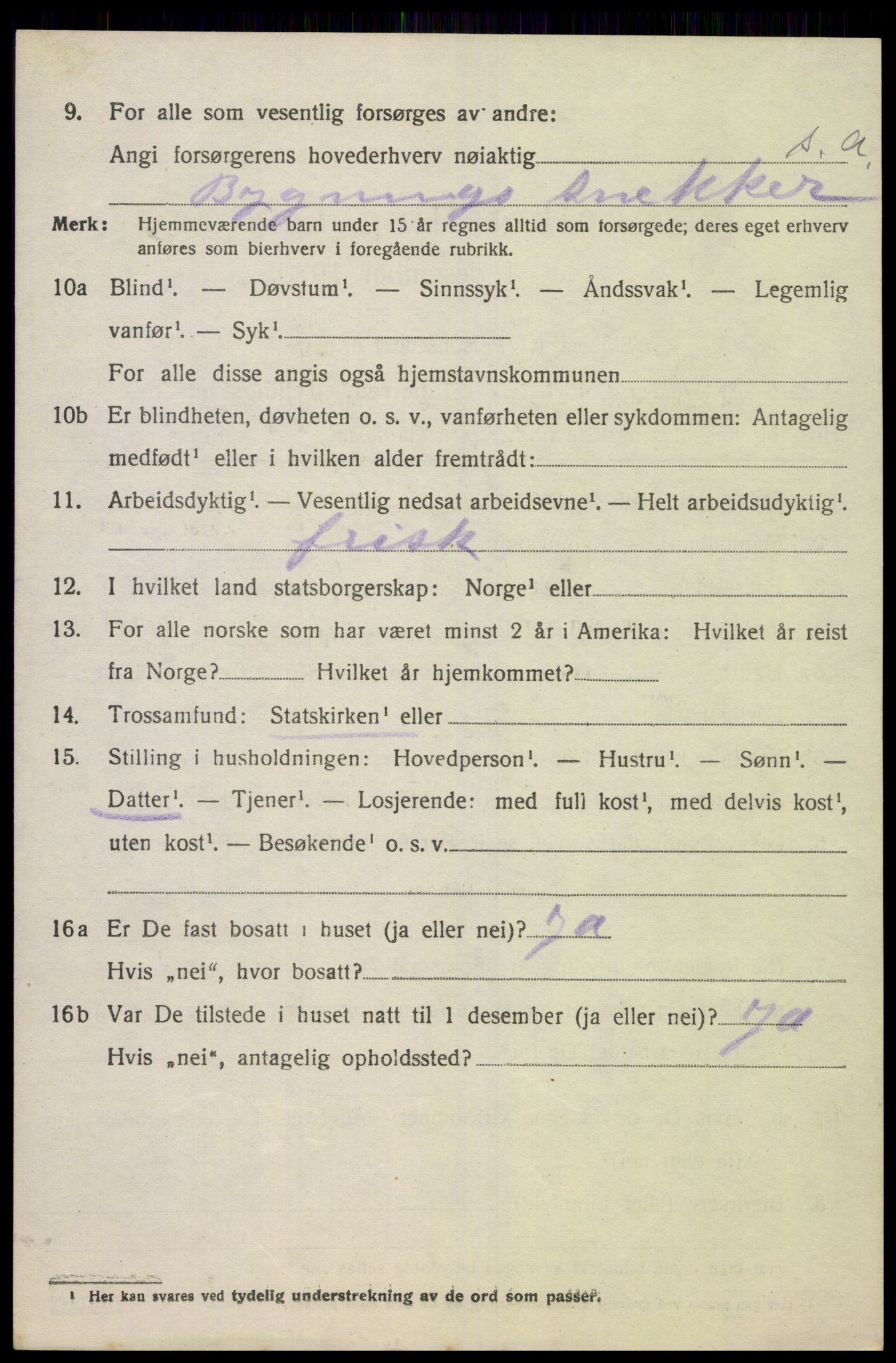 SAK, 1920 census for Spangereid, 1920, p. 3808