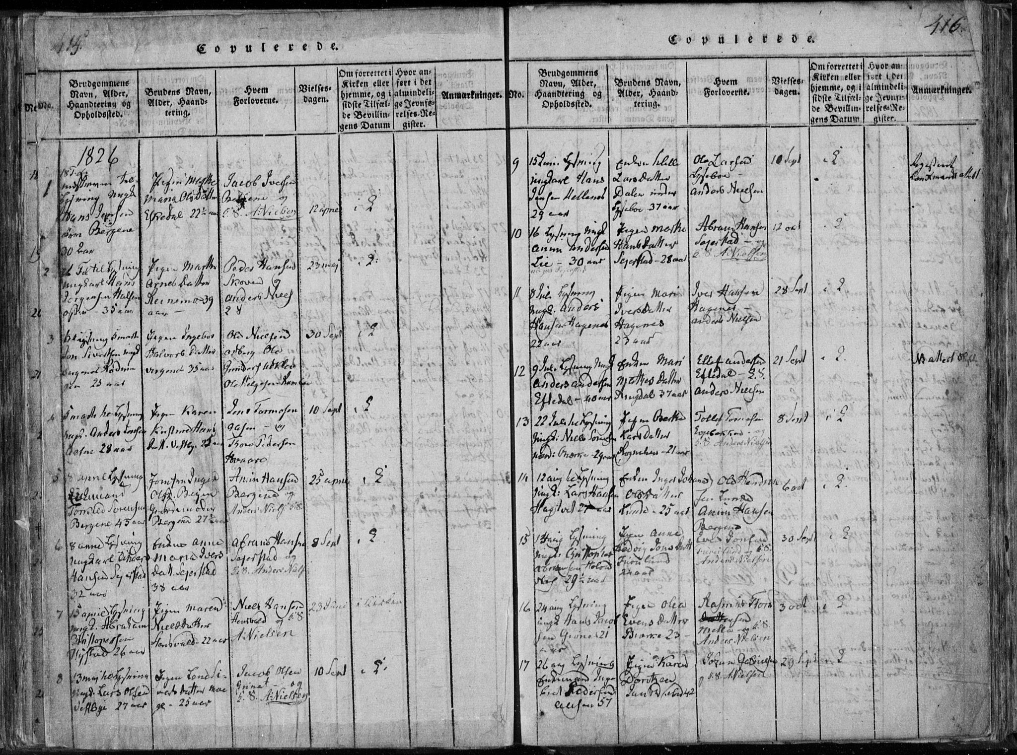 Hedrum kirkebøker, AV/SAKO-A-344/F/Fa/L0004: Parish register (official) no. I 4, 1817-1835, p. 415-416