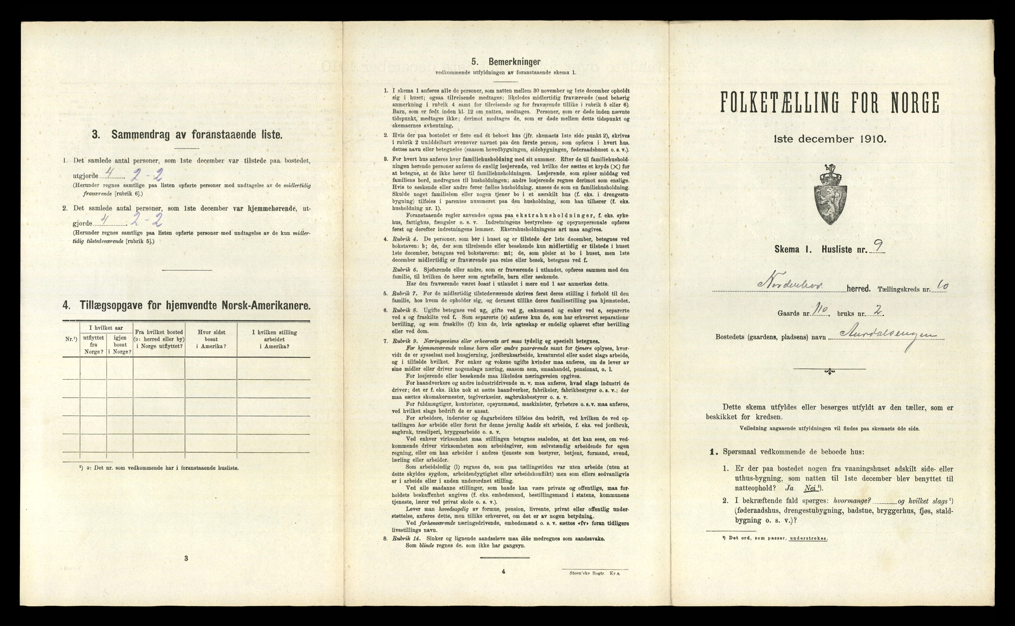 RA, 1910 census for Norderhov, 1910, p. 2584