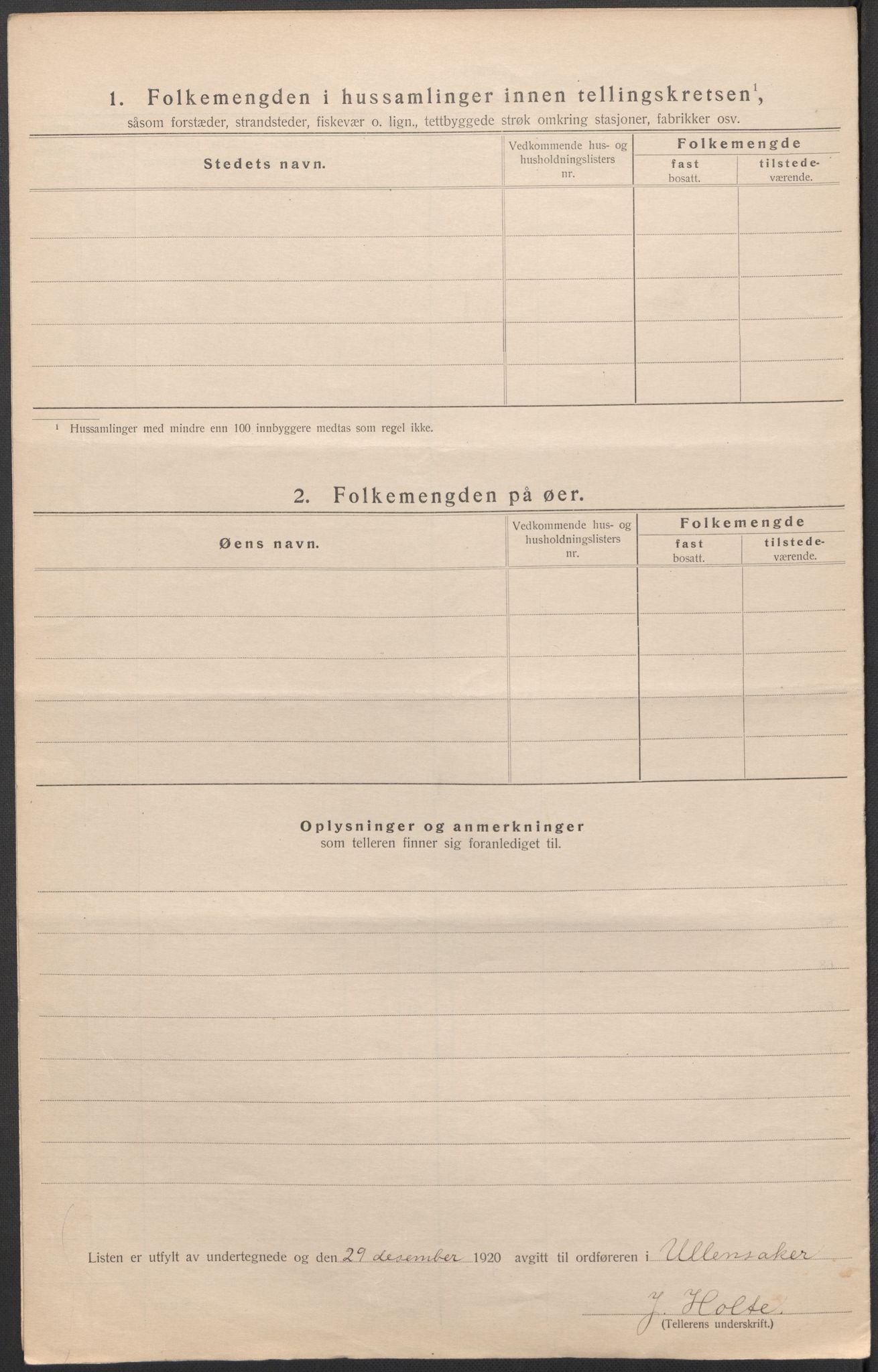 SAO, 1920 census for Ullensaker, 1920, p. 18