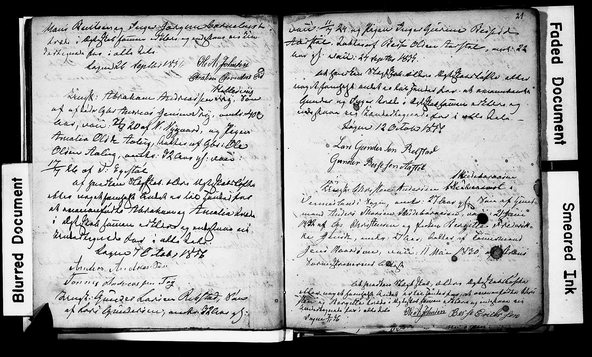 Søgne sokneprestkontor, SAK/1111-0037/F/Fe/L0001: Banns register no. A III 1, 1853-1870, p. 21