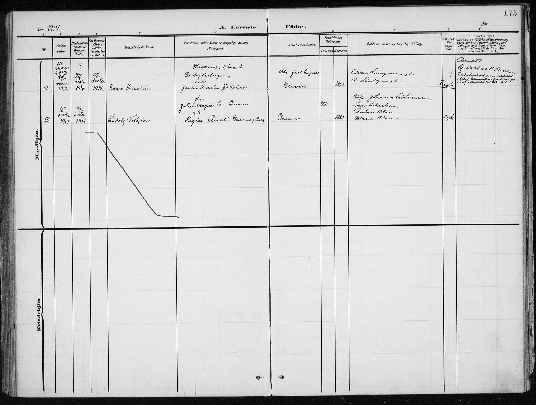 Ministerialprotokoller, klokkerbøker og fødselsregistre - Nordland, AV/SAT-A-1459/866/L0941: Parish register (official) no. 866A04, 1901-1917, p. 175