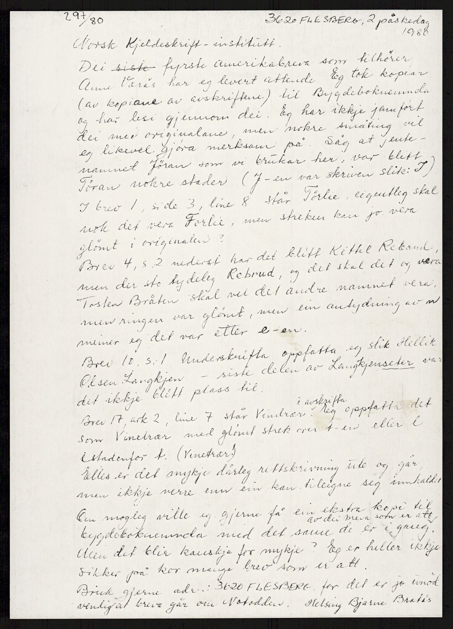 Samlinger til kildeutgivelse, Amerikabrevene, AV/RA-EA-4057/F/L0016: Innlån fra Buskerud: Andersen - Bratås, 1838-1914, p. 576