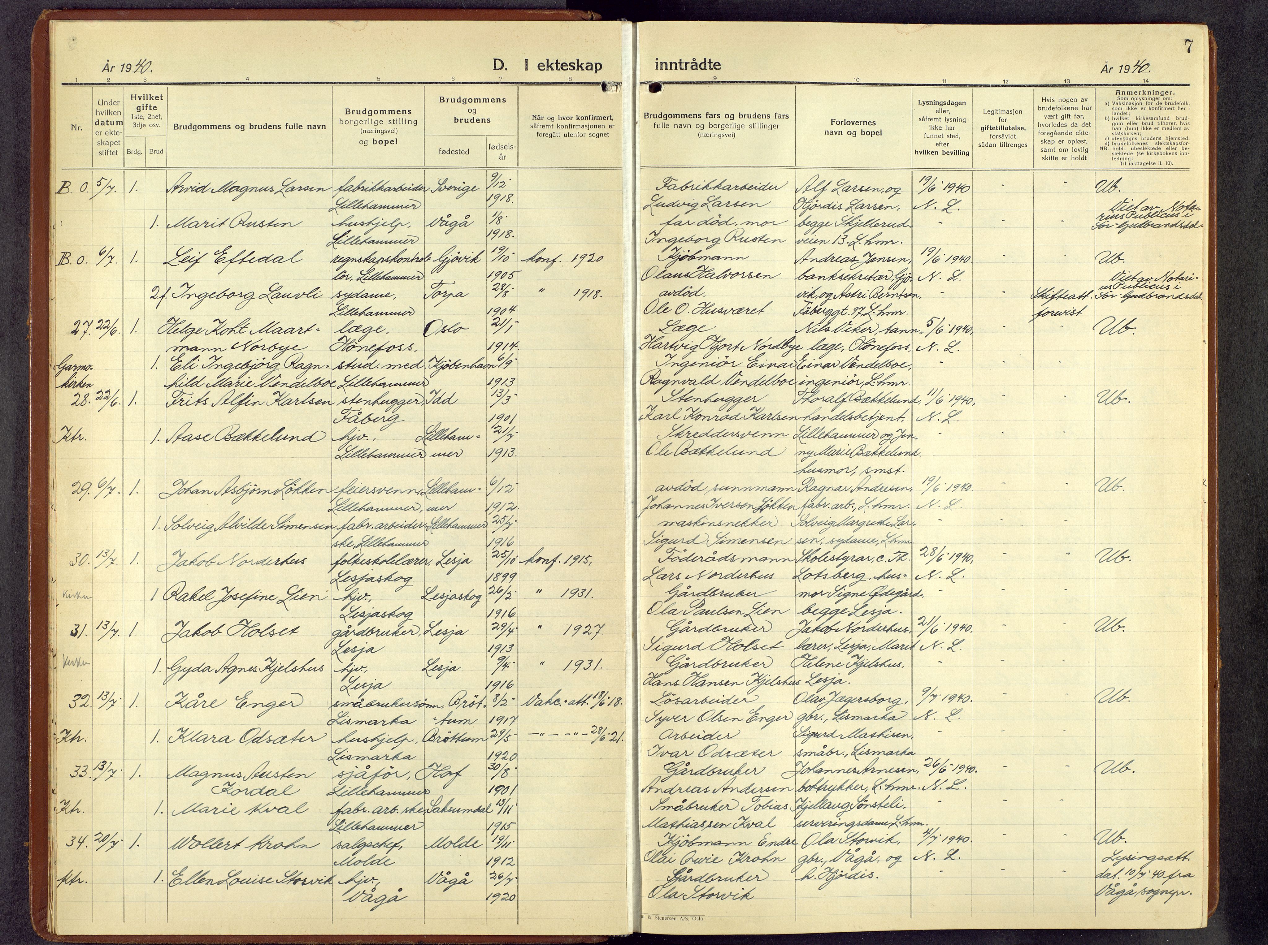 Lillehammer prestekontor, AV/SAH-PREST-088/H/Ha/Hab/L0004: Parish register (copy) no. 4, 1940-1955, p. 7