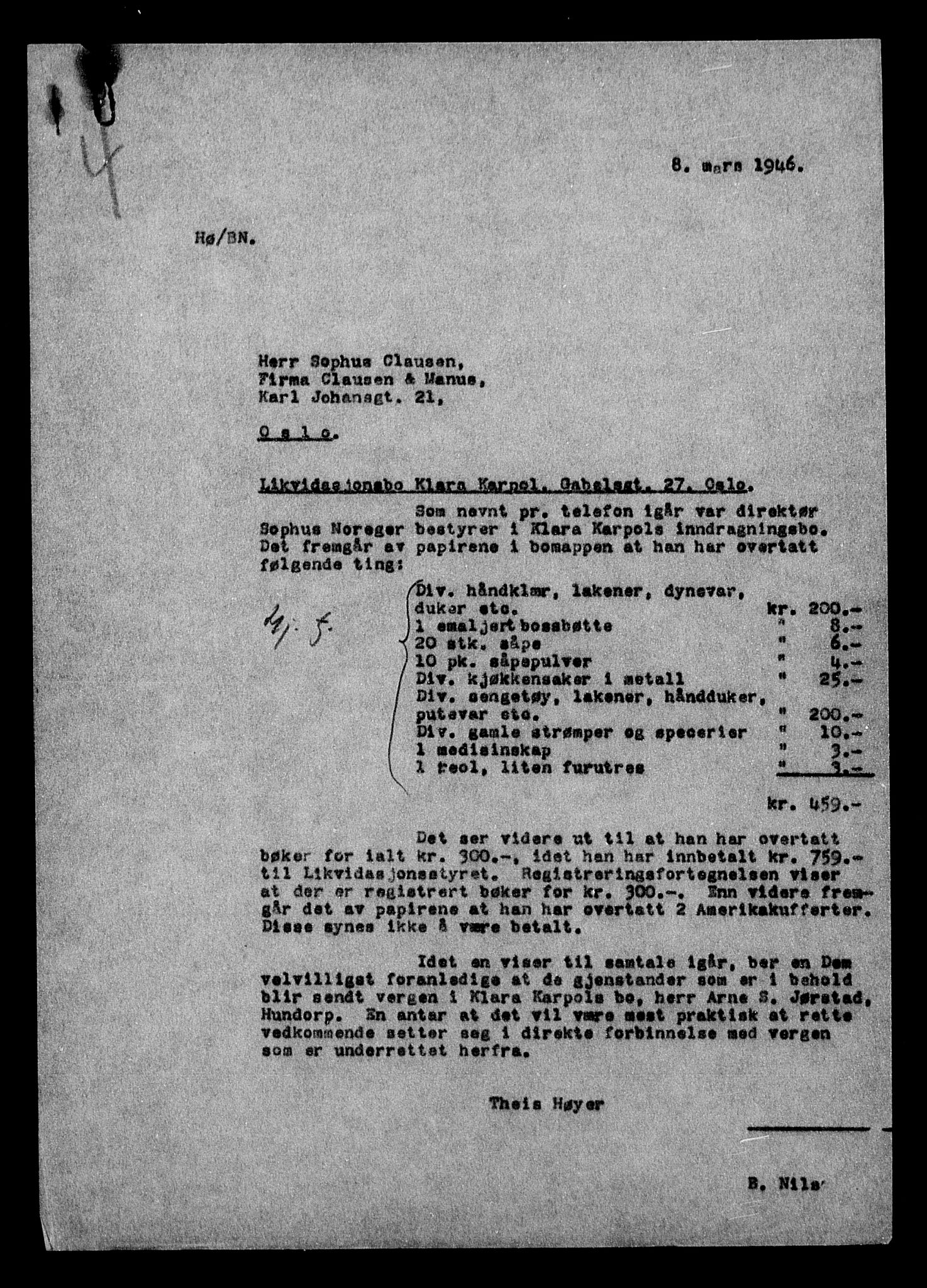 Justisdepartementet, Tilbakeføringskontoret for inndratte formuer, AV/RA-S-1564/H/Hc/Hcc/L0949: --, 1945-1947, p. 390