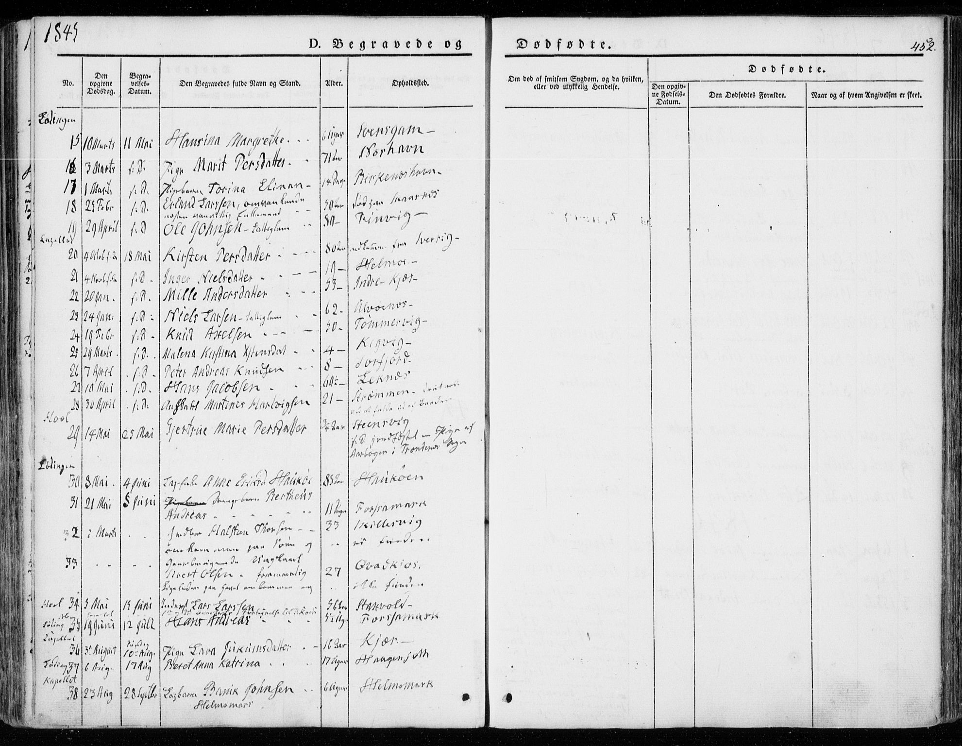 Ministerialprotokoller, klokkerbøker og fødselsregistre - Nordland, SAT/A-1459/872/L1033: Parish register (official) no. 872A08, 1840-1863, p. 452