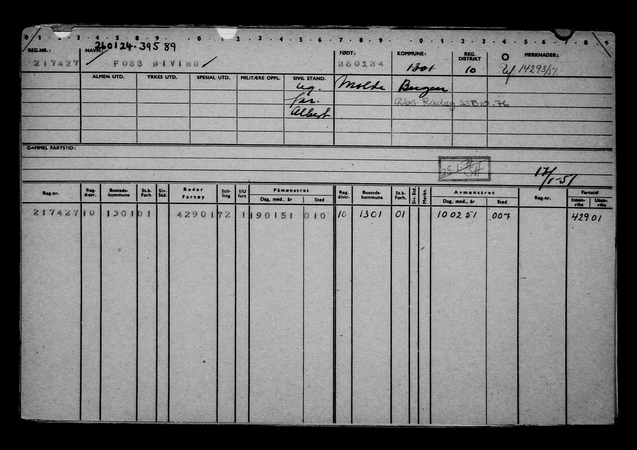 Direktoratet for sjømenn, RA/S-3545/G/Gb/L0227: Hovedkort, 1924, p. 142