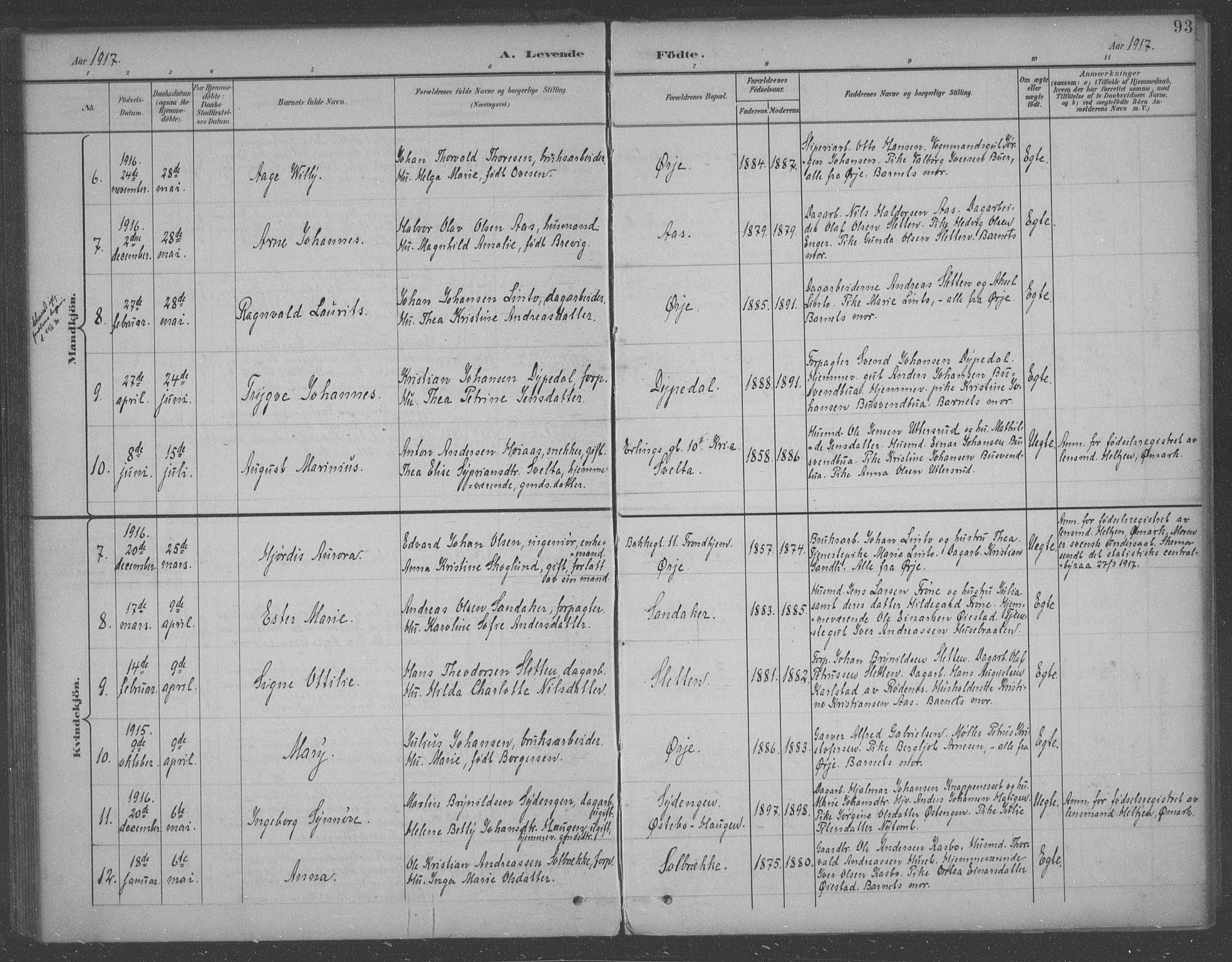 Aremark prestekontor Kirkebøker, SAO/A-10899/F/Fb/L0005: Parish register (official) no. II 5, 1895-1919, p. 93